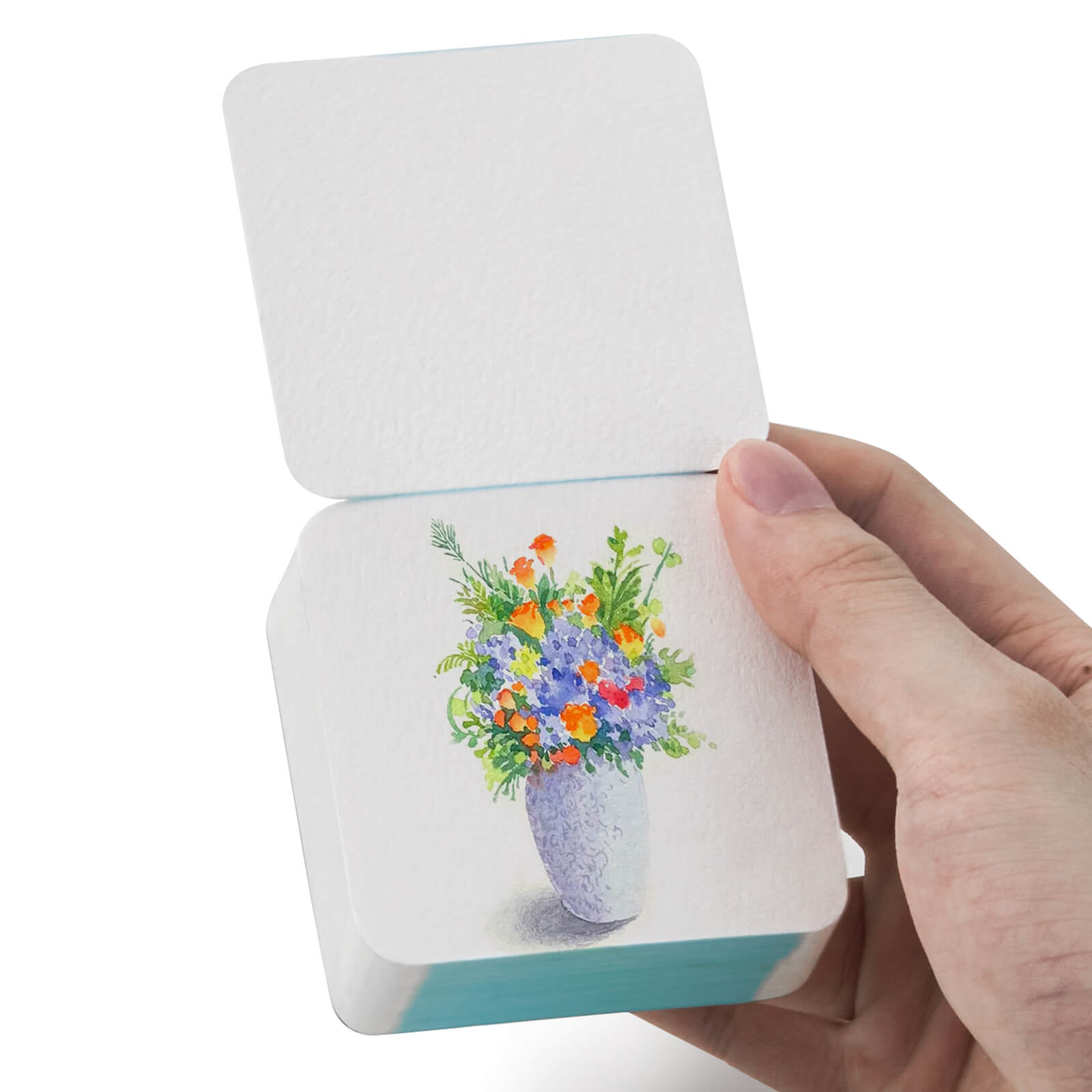 Lightwish 60 Sheets Mini Watercolor Sketchbook, Cold Press, Travel Size Portable Tearable Square Painting Notebook