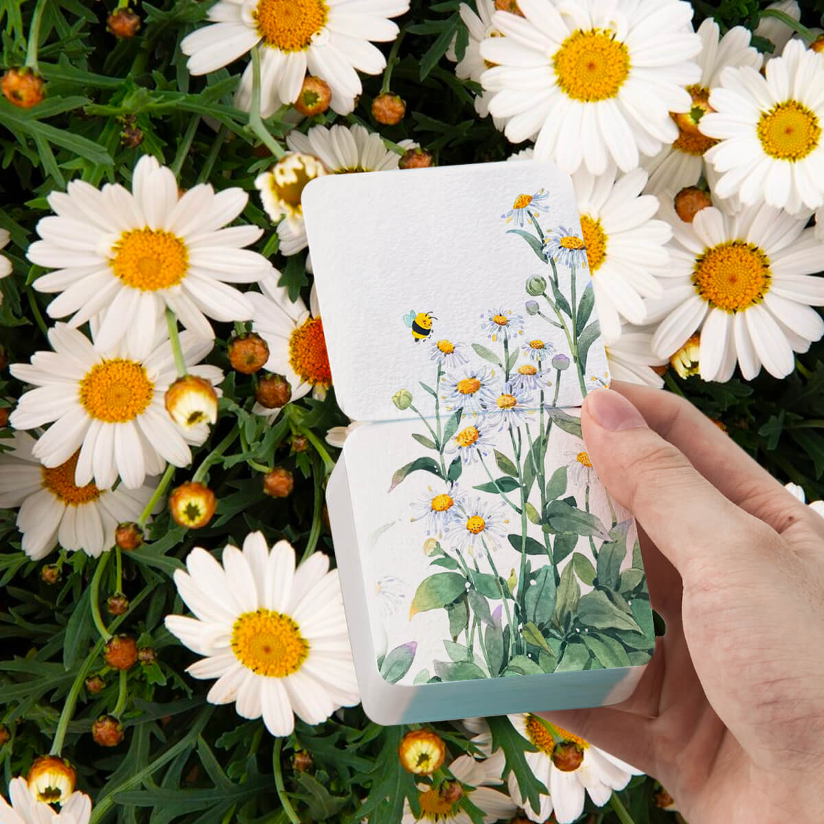 Lightwish 60 Sheets Mini Watercolor Sketchbook, Cold Press, Travel Size Portable Tearable Square Painting Notebook