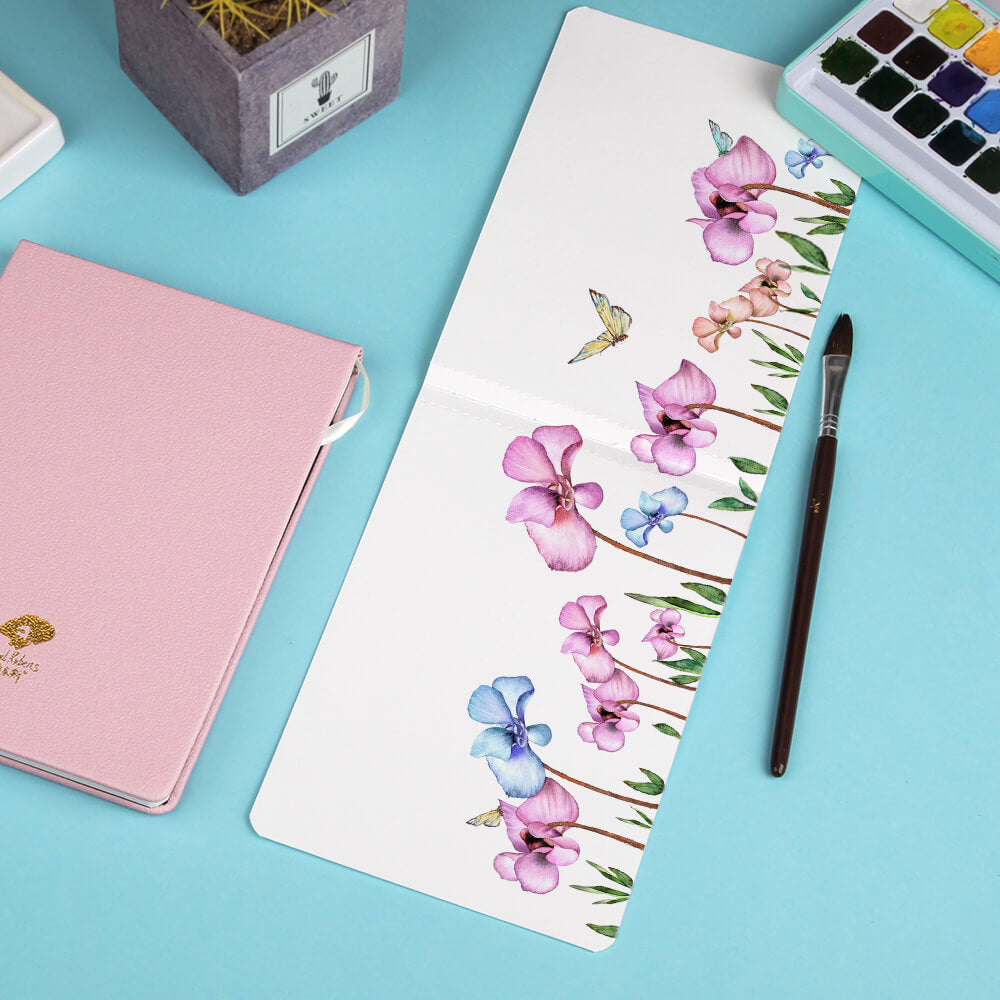 Paul Rubens Watercolor Paper, 100% Cotton Hot Press Watercolor Journal 7.6" x 5.3", 20 Sheets