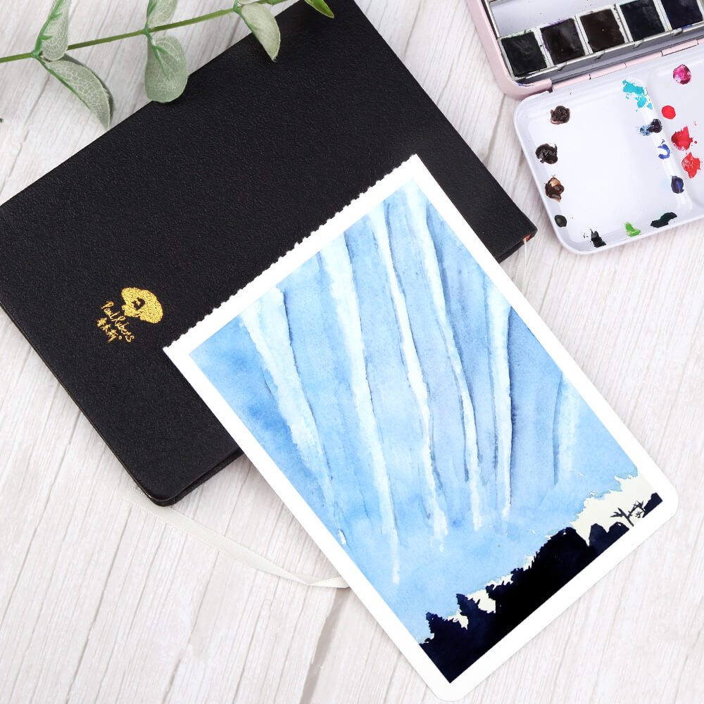 Paul Rubens Watercolor Paper, 100% Cotton Hot Press Watercolor Journal 7.6" x 5.3", 20 Sheets