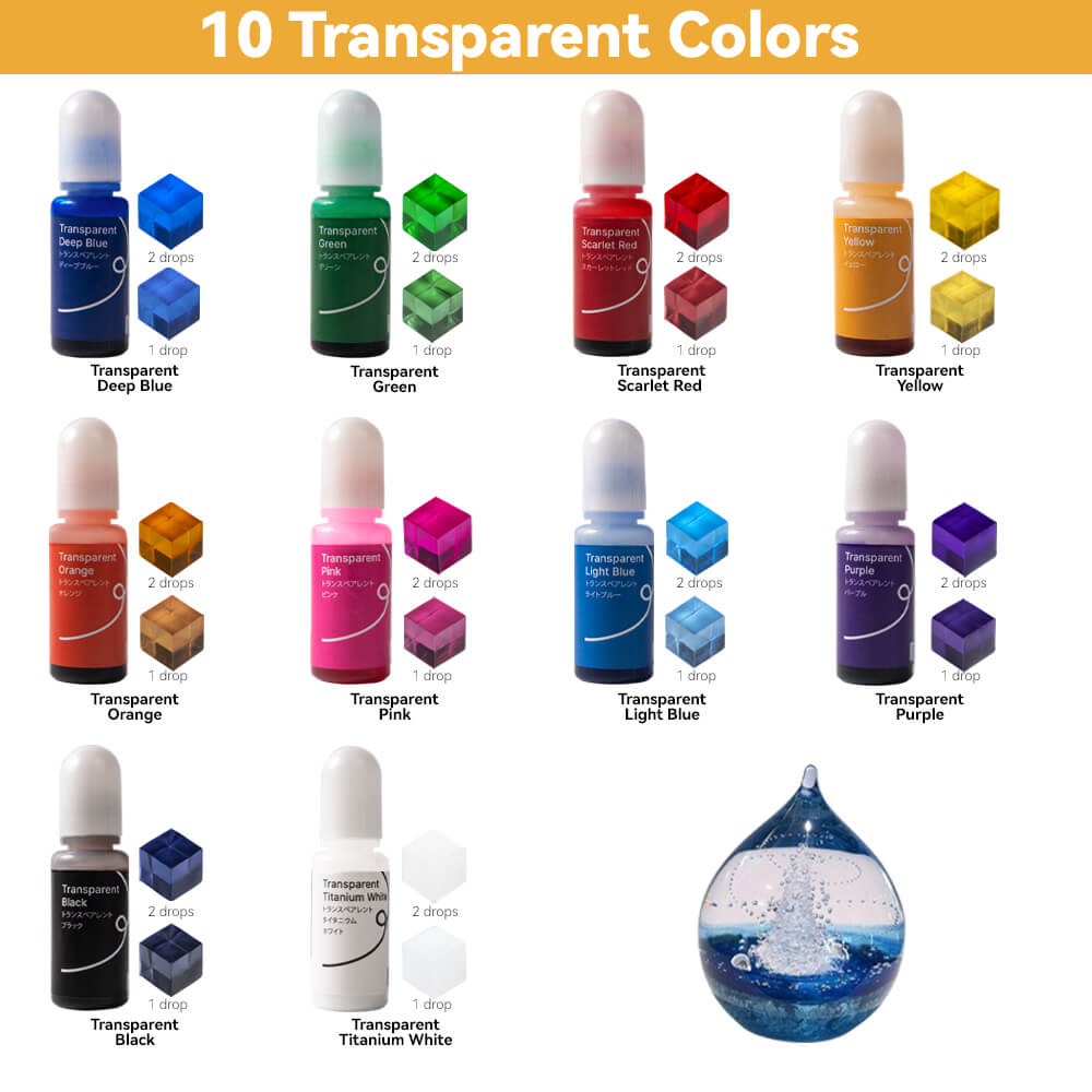 Lightwish Epoxy Resin Pigment 10 Colors, Dye Liquid for Resin Coloring, Macaron/Highly Translucent Colors