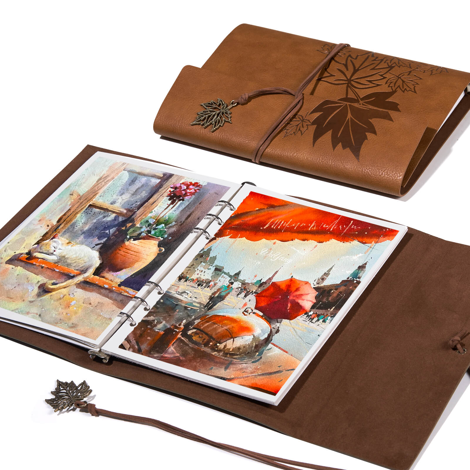 Calendrier aquarelle pour 2025, 100 % coton, 12 feuilles, 14 Calendrier aquarelle pour 2025, 100 % coton, 12 feuilles, 14