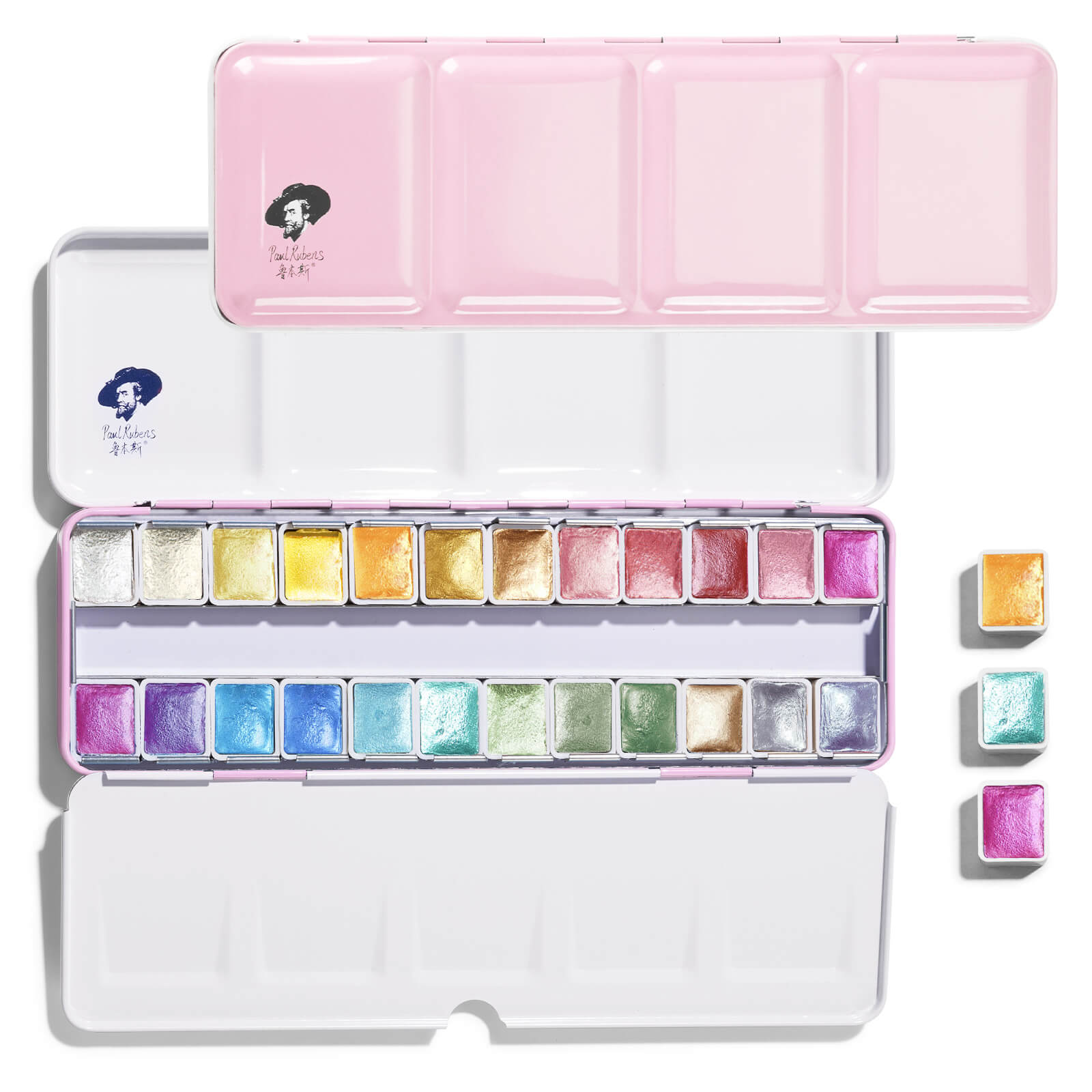 Paul Rubens 24 colors Artist Watercolor Paints-Metallic Glitter Solid