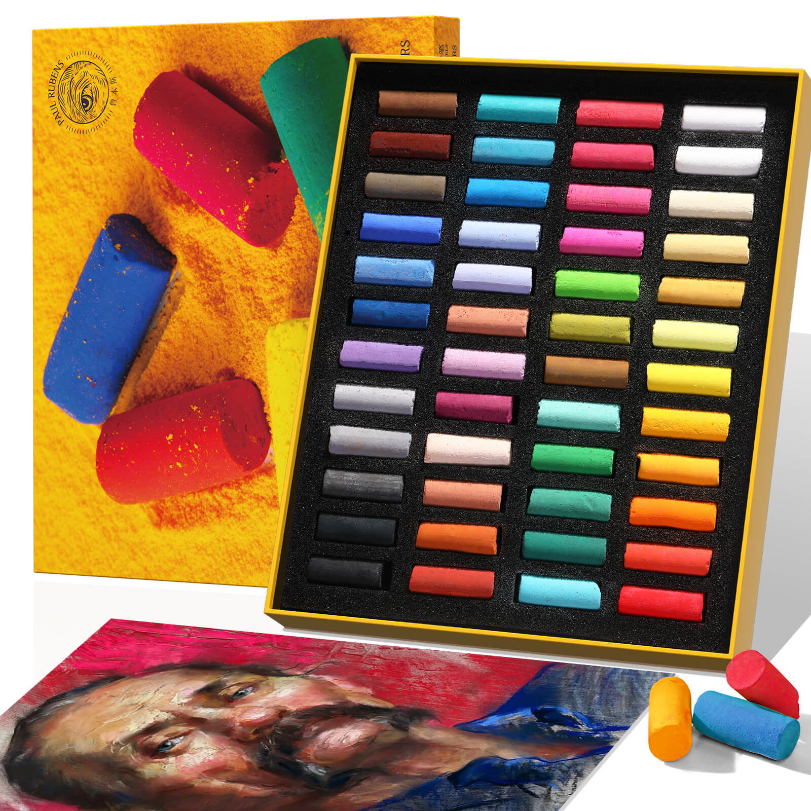 Paul Rubens Soft Pastels, 48 Vibrant Colors Chalk Pastels