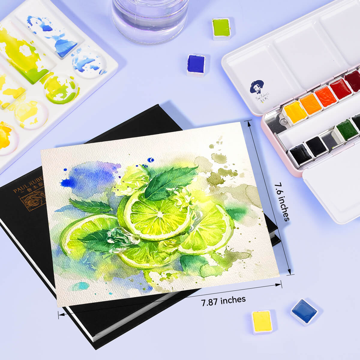 Paul Rubens Watercolor Block, High Absorption 100% Cotton Acid-Free Watercolor Paper Pad, Cold & Hot Press Sketchbook