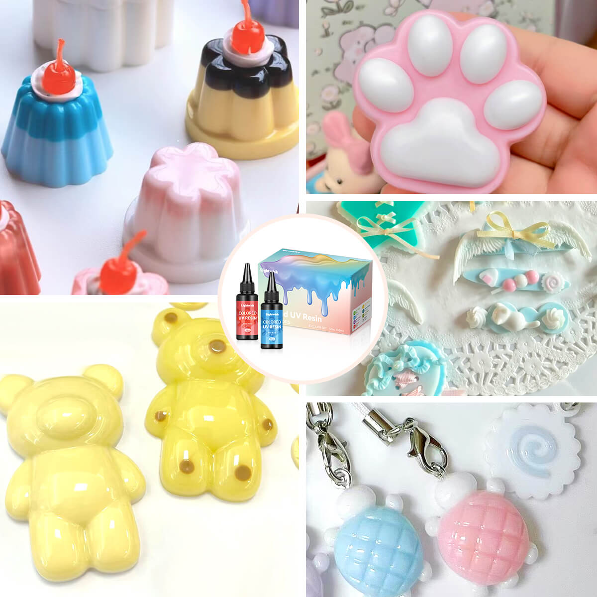Lightwish Colored UV Resins, Macaron 8-color Resins Set