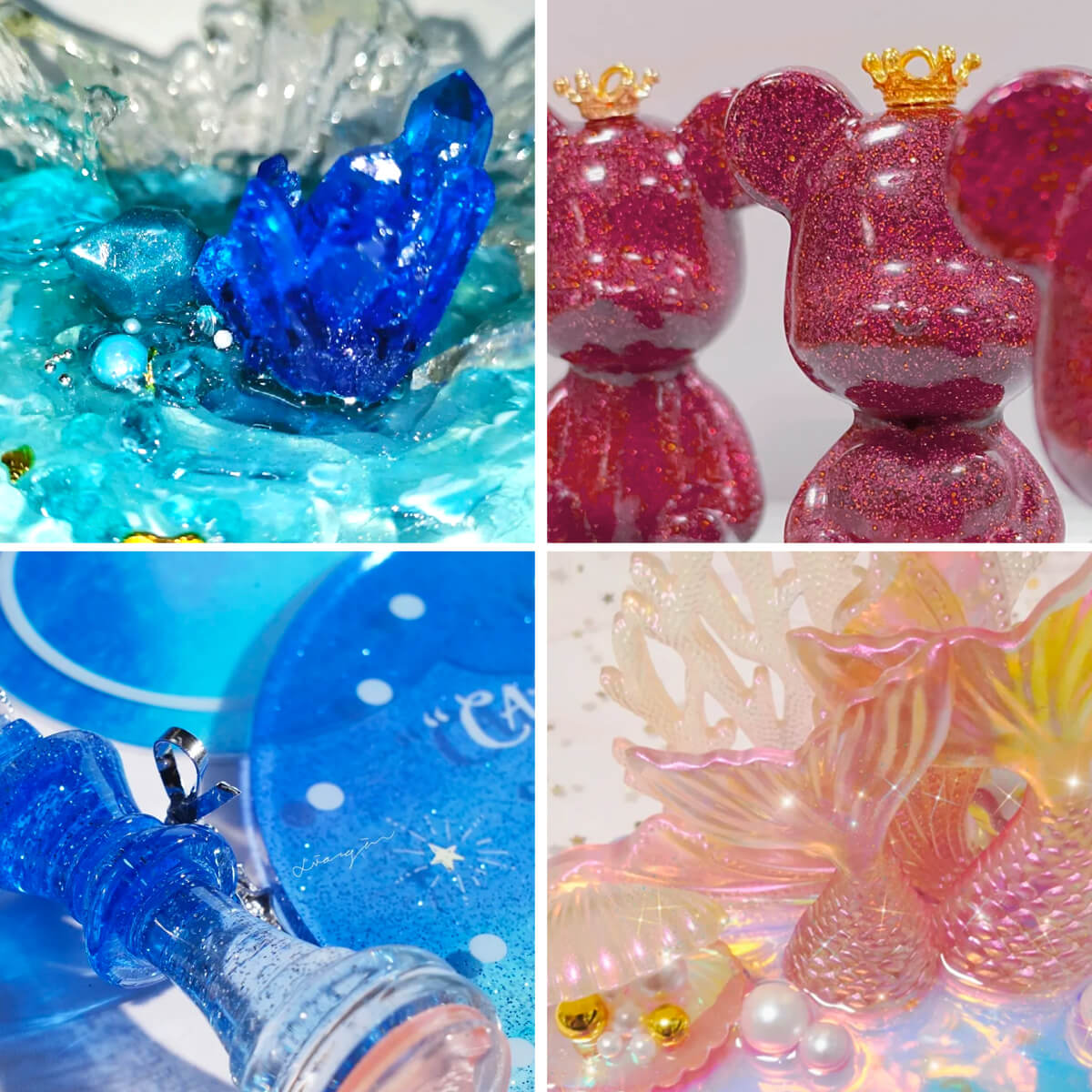 Lightwish Colored UV Resins, Diamond Glitter 8 Colors UV Resin Kit A