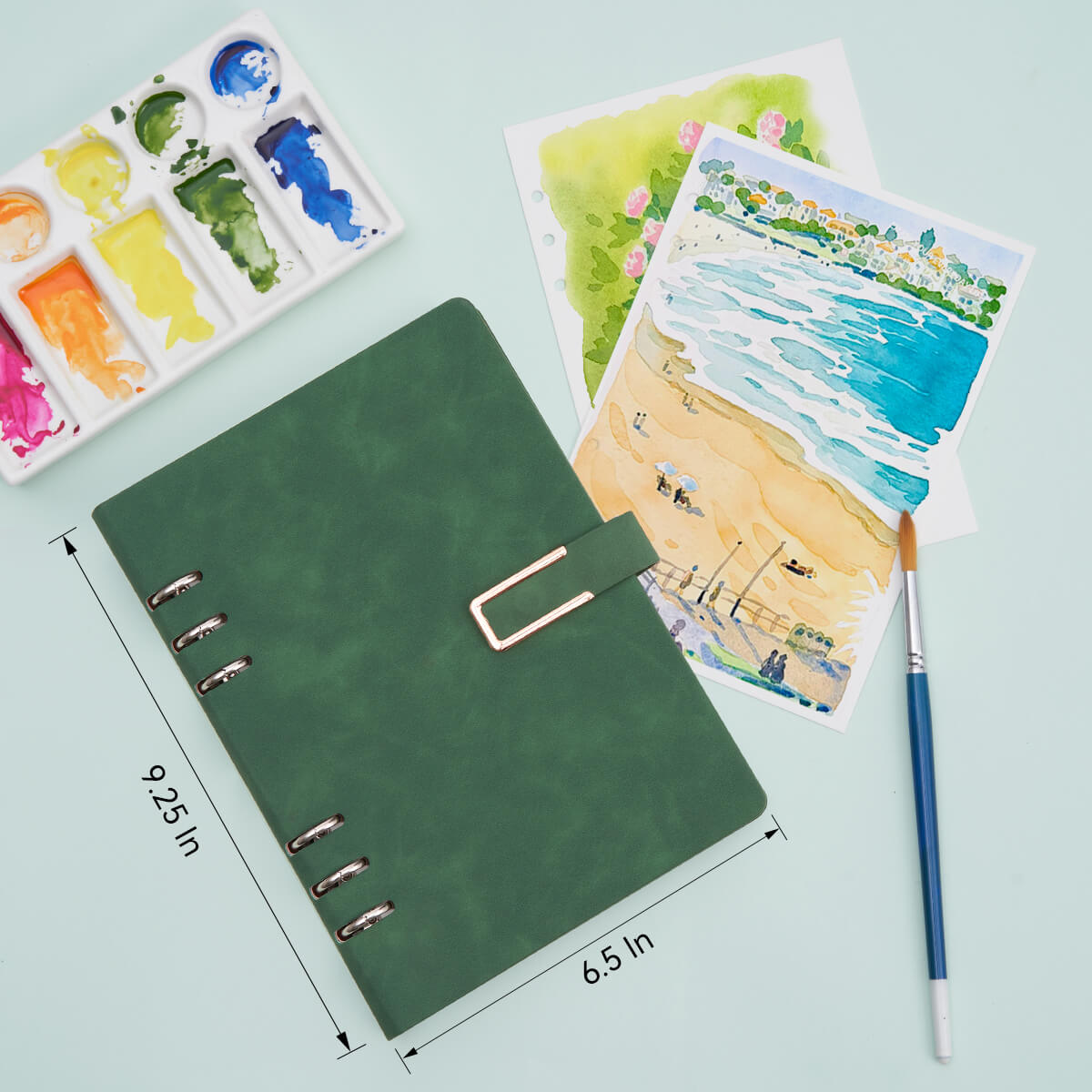 Lightwish 100% Cotton Acid Free Watercolor Journal/Sketchbook,300gsm/140lb, Cold & Hot Press Watercolor Paper,20 Sheets,9.25 * 6.3 Inches