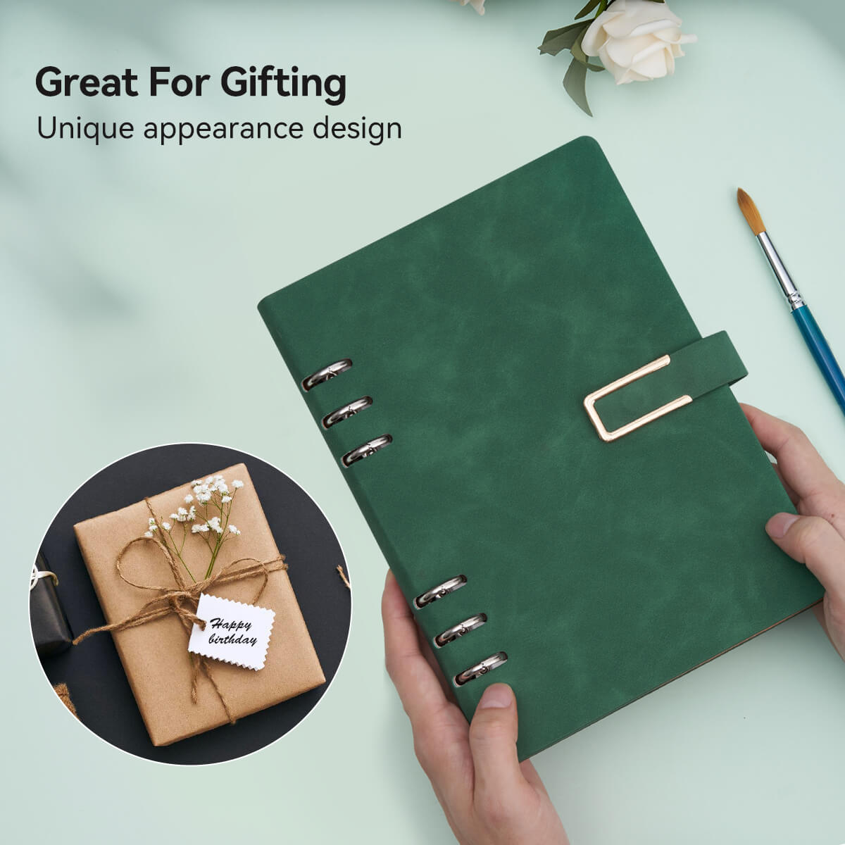 Lightwish 100% Cotton Acid Free Watercolor Journal/Sketchbook,300gsm/140lb, Cold & Hot Press Watercolor Paper,20 Sheets,9.25 * 6.3 Inches