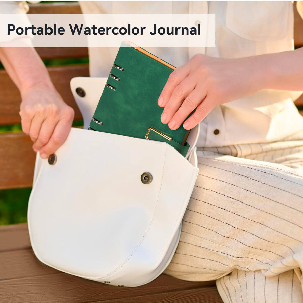 Lightwish 100% Cotton Acid Free Watercolor Journal/Sketchbook,300gsm/140lb, Cold & Hot Press Watercolor Paper,20 Sheets,9.25 * 6.3 Inches