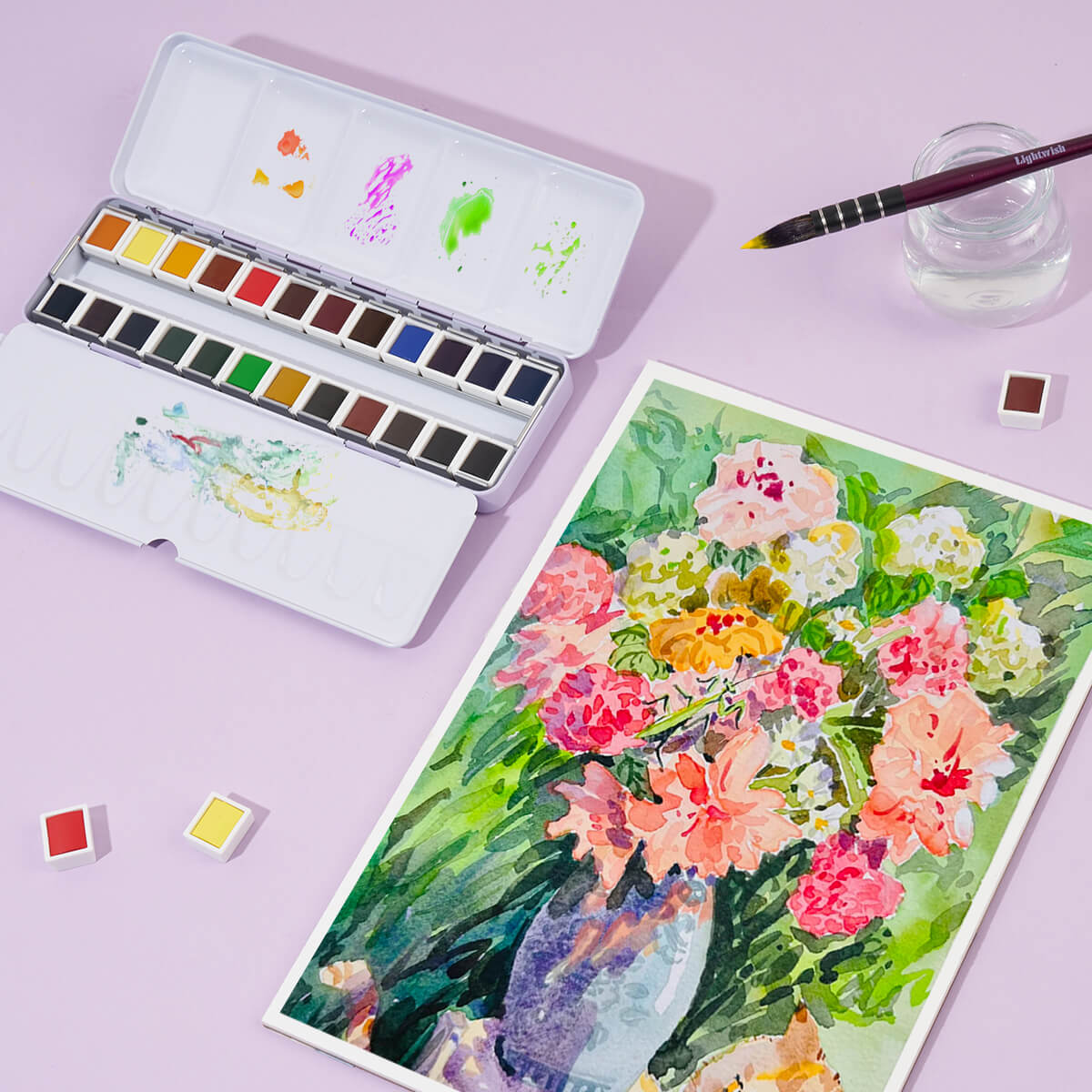 Lightwish Artist Watercolor Set – 24 Colors