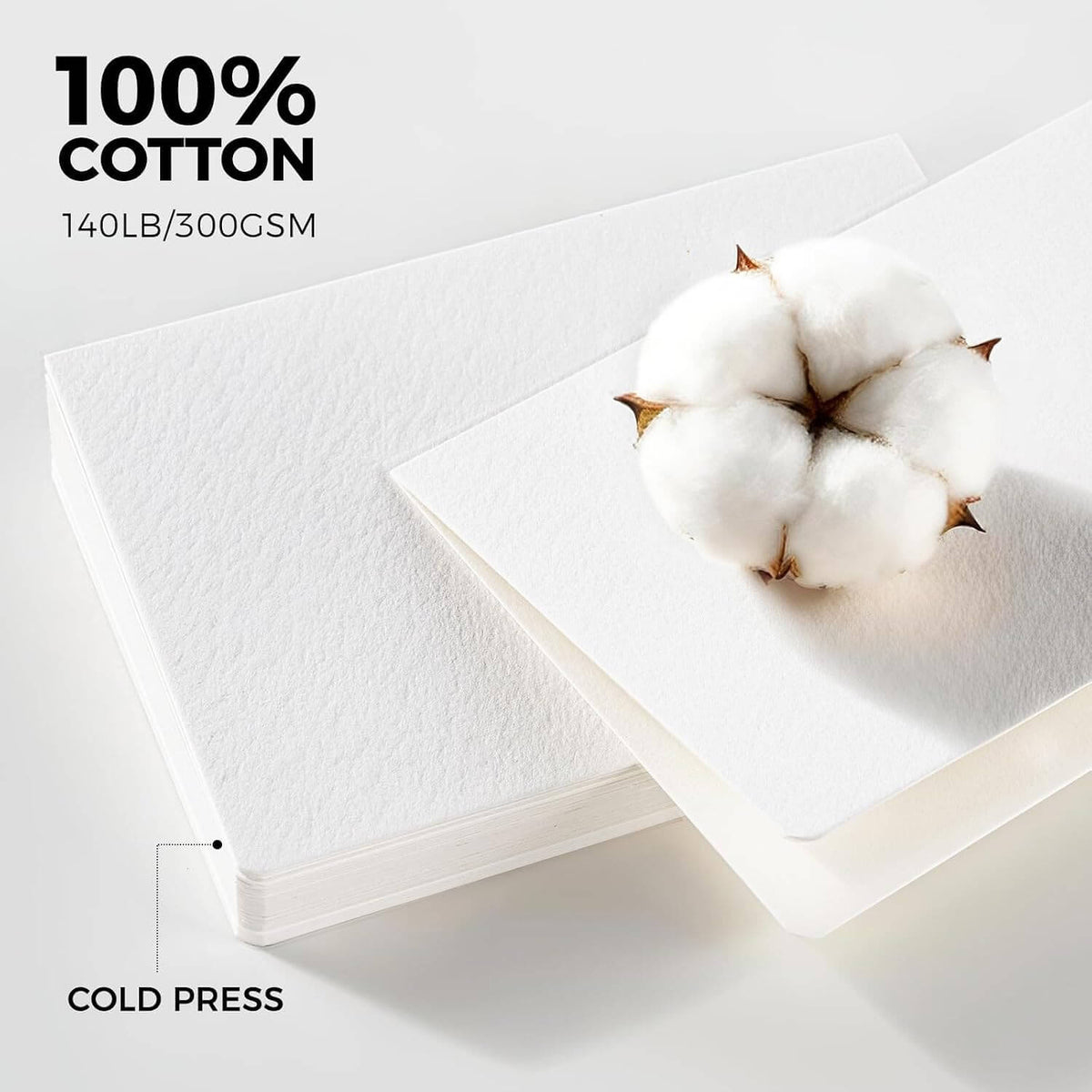 300gsm 100% Cotton Foldable Watercolor Greeting Cards with Envelopes – Cold Press Blank Cards & 30 Wax Seal Stickers for Painting, Inviting & Gifting