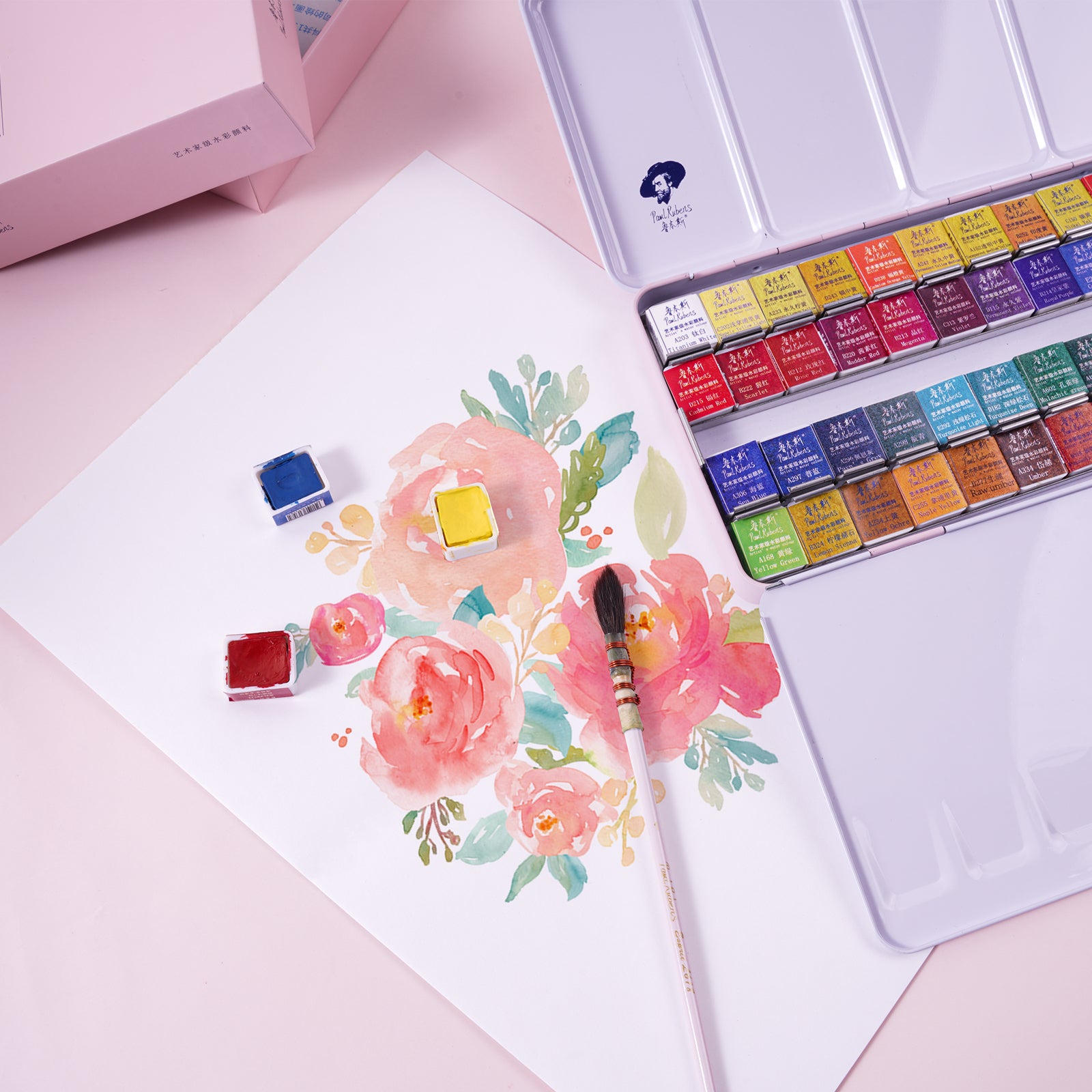 Paul Rubens Artist Grade 48 Colors Solid Watercolor Paints