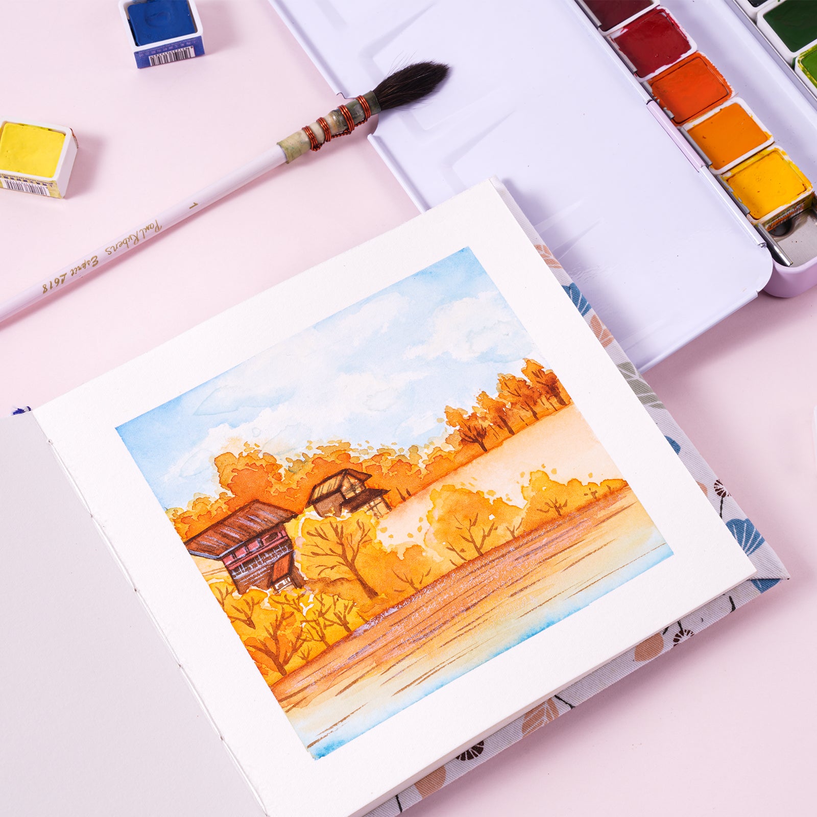 Paul Rubens Professional Watercolor Paint Set Artist Grade, 24 Vivid Colors with Portable Metal Box for Artists, Beginners, Hobbyists, Students