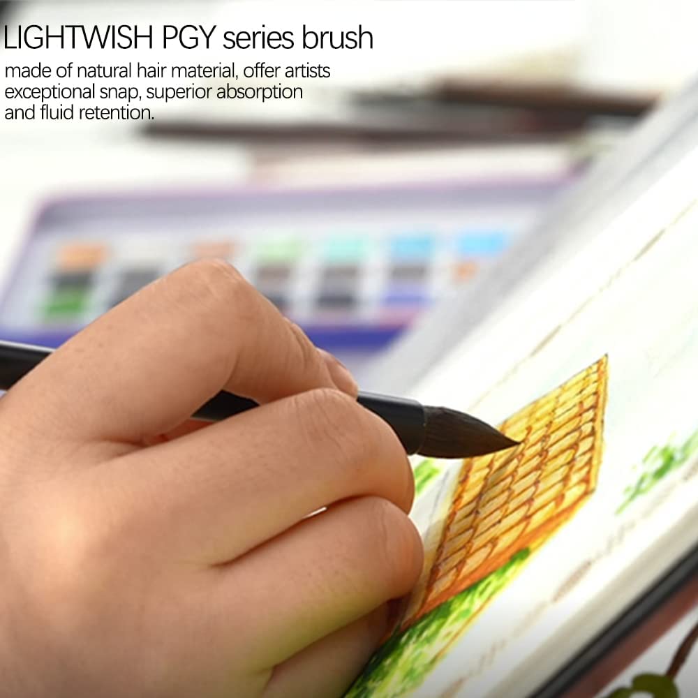LIGHTWISH Watercolor Brushes, Paint Brushes, Mop Round Paintbrush for Art Painting