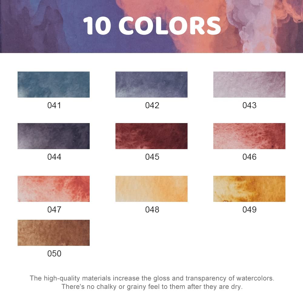 SUPER VISION 10 High-Grade Grey Colors Watercolor Tube Paint