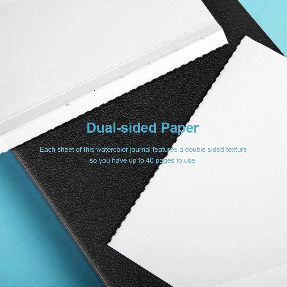 Paul Rubens Watercolor Paper, 100% Cotton Hot Press Watercolor Journal 7.6" x 5.3", 20 Sheets