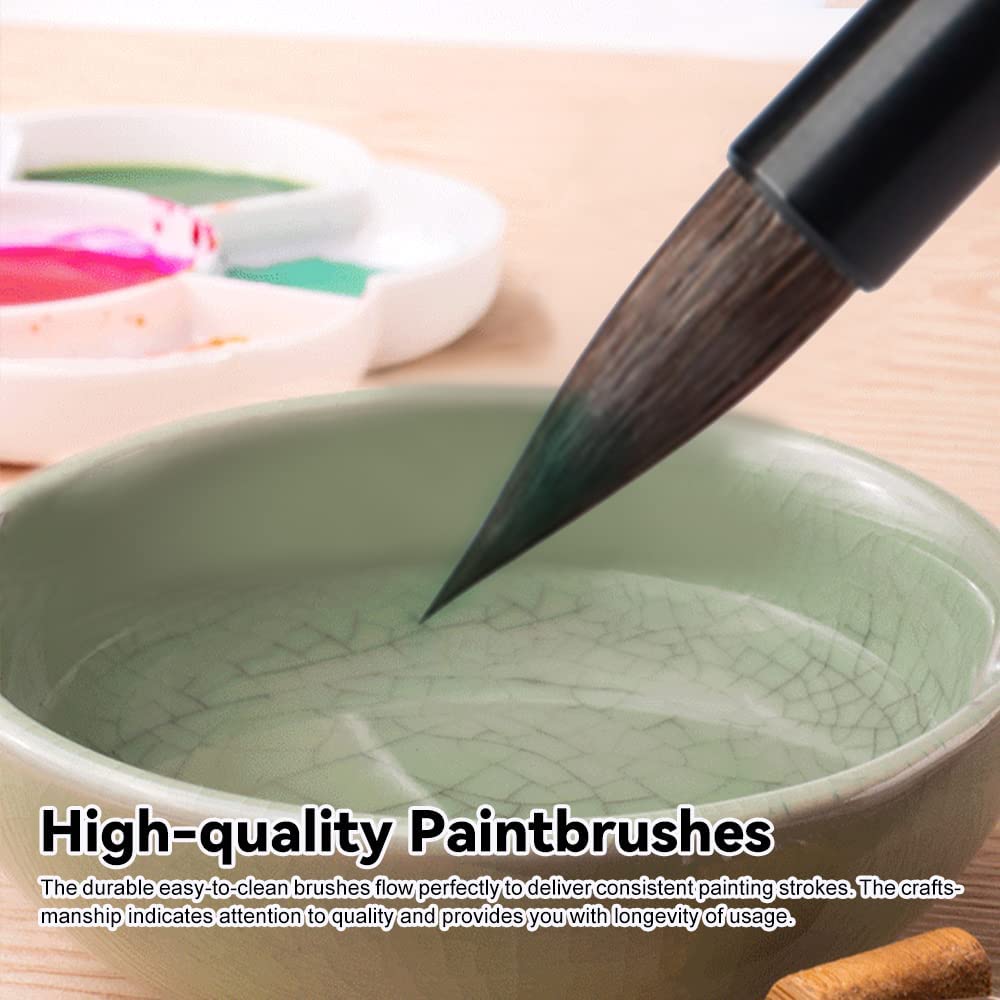 LIGHTWISH Watercolor Brushes, Paint Brushes, Mop Round Paintbrush for Art Painting