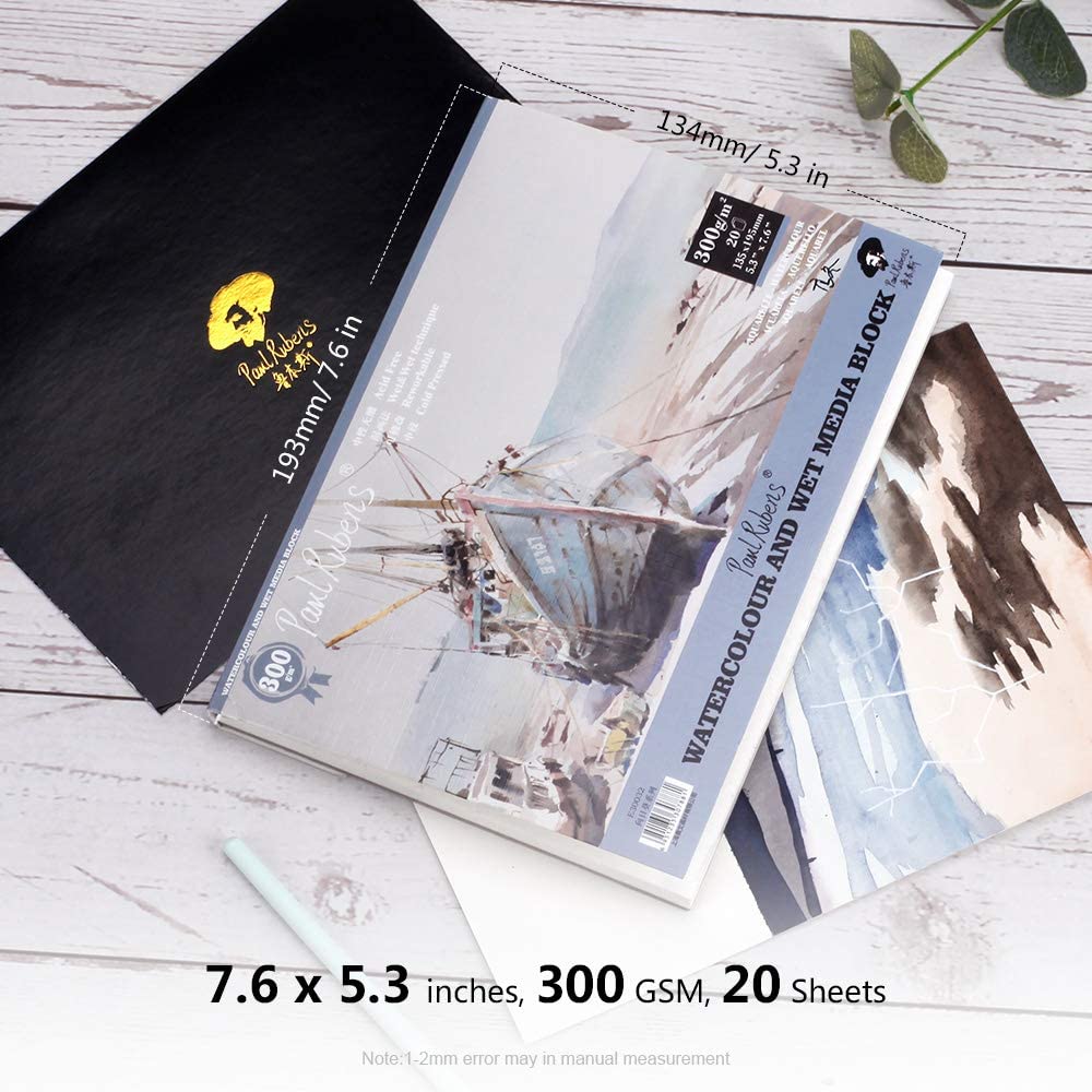 Paul Rubens Watercolor Block, 140-lb Artist Quality Watercolor Paper