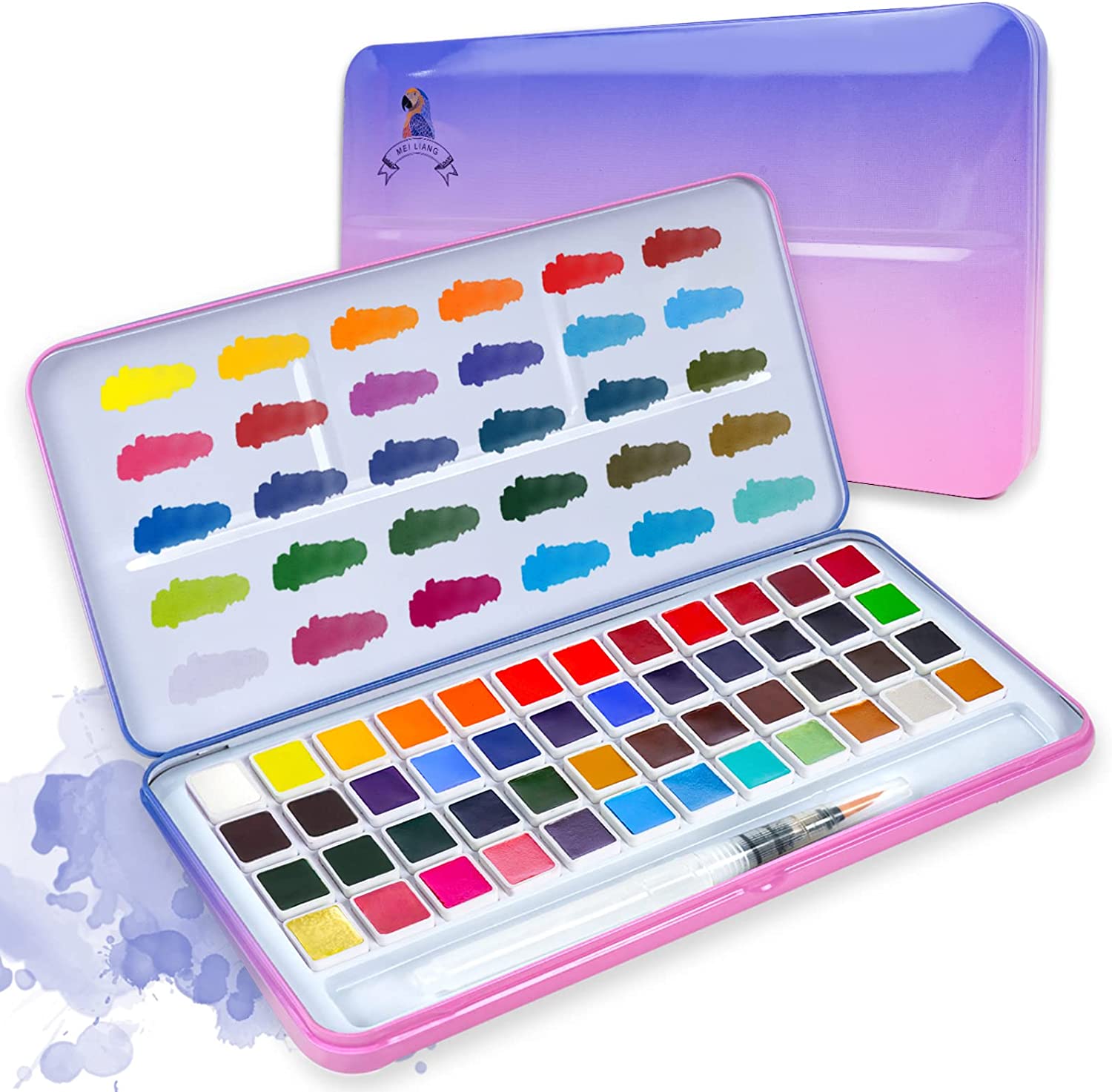 MeiLiang 48 Vivid Colors Watercolor Paint Set