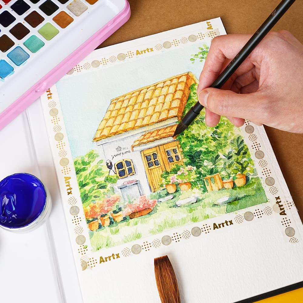 LIGHTWISH Watercolor Brushes, Paint Brushes, Mop Round Paintbrush for Art Painting