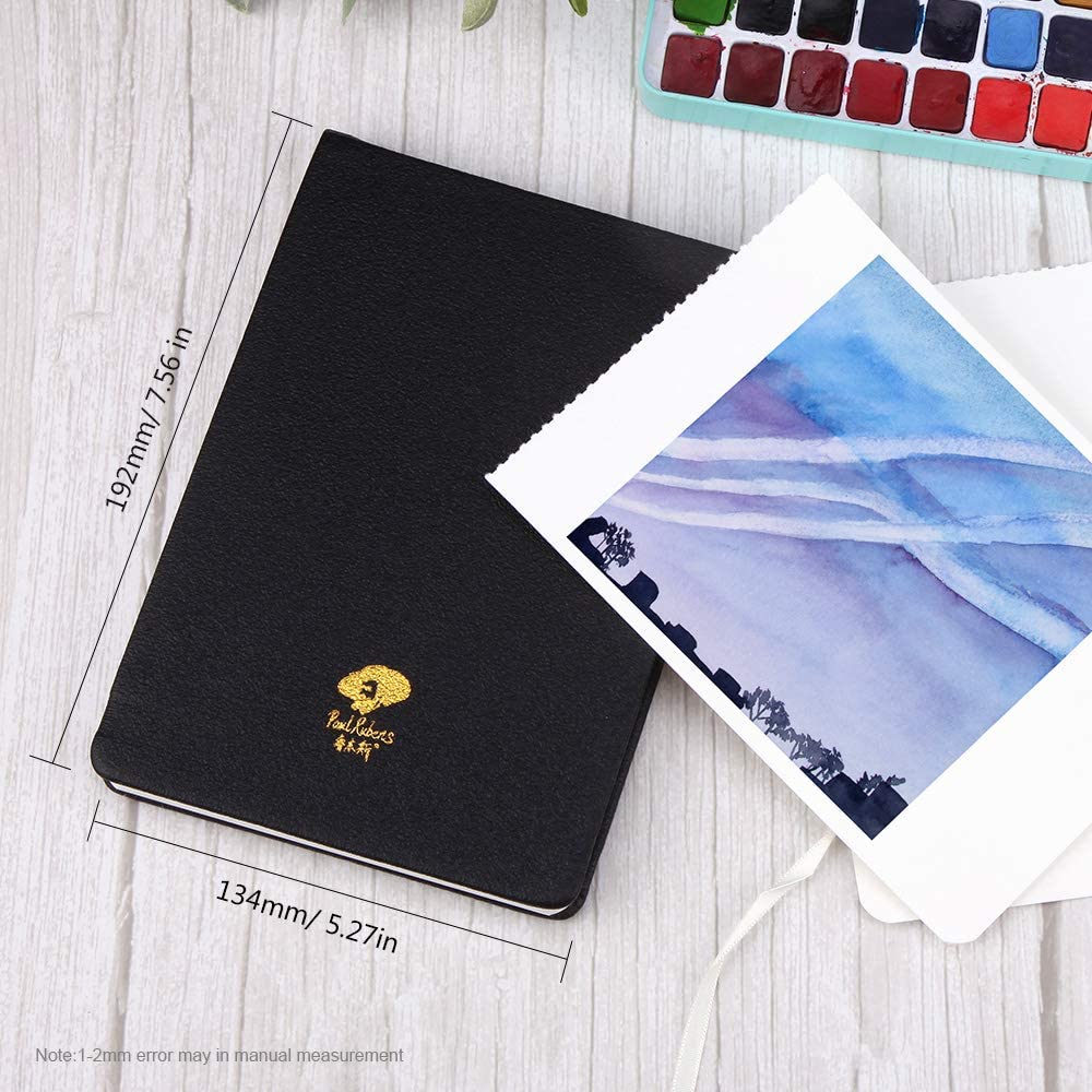 Paul Rubens Watercolor Paper, 100% Cotton Hot Press Watercolor Journal 7.6" x 5.3", 20 Sheets