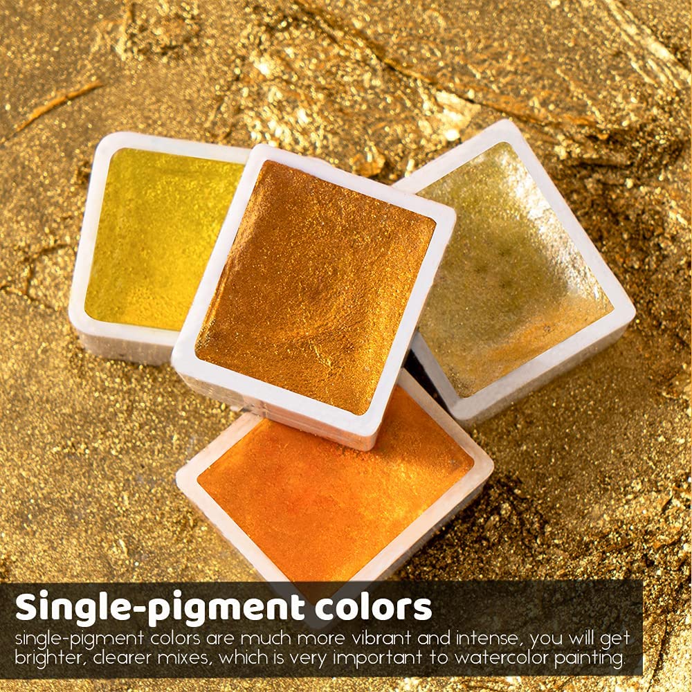 Paul Rubens Watercolor Paint, 12 Assorted Colors with Glitter Sparkle Effect