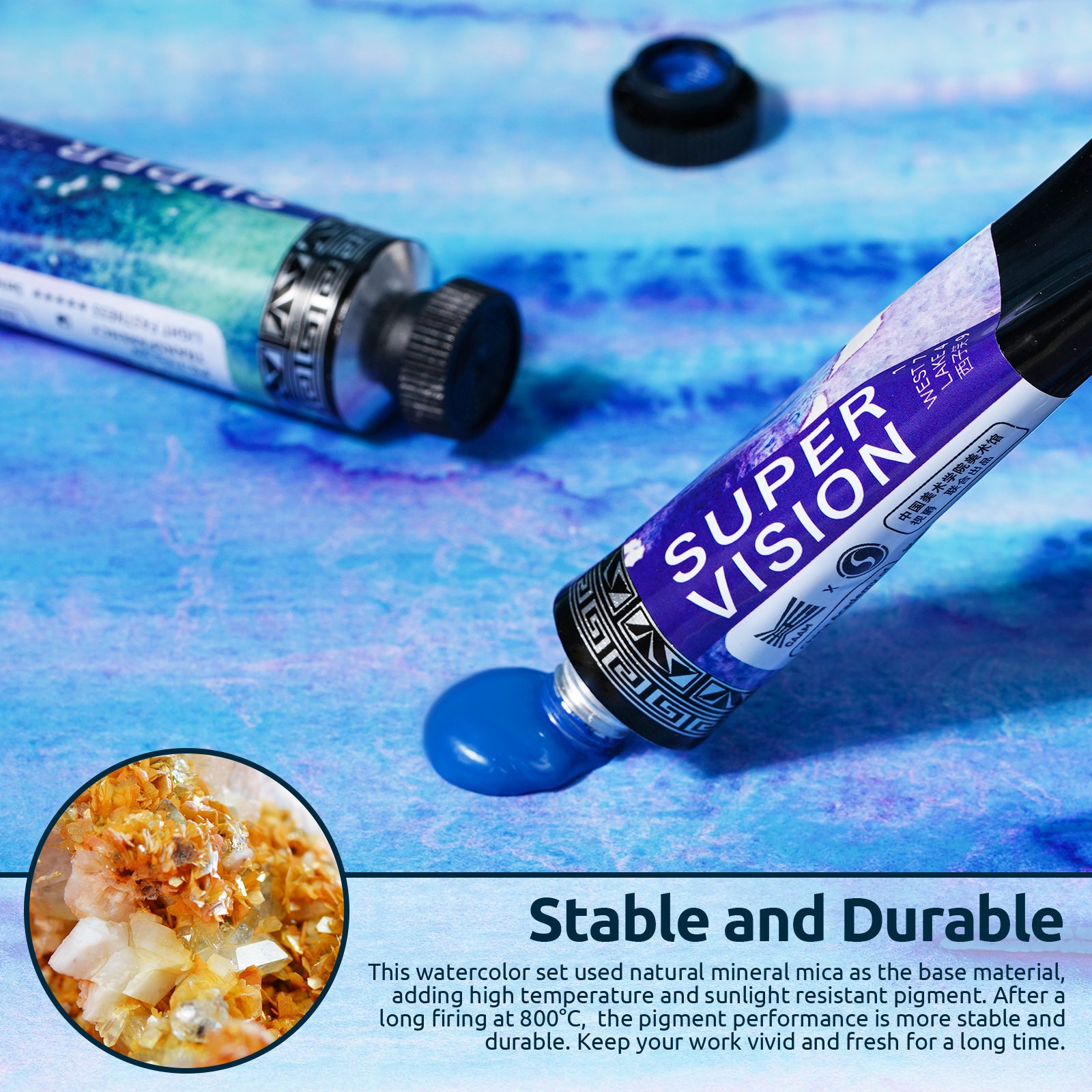 Super Vision Watercolor Paint Set, Diverse Colors Layering, Attractive Art Watercolor Set,3 Layering Colors 15ml*3 Tube (Set A)