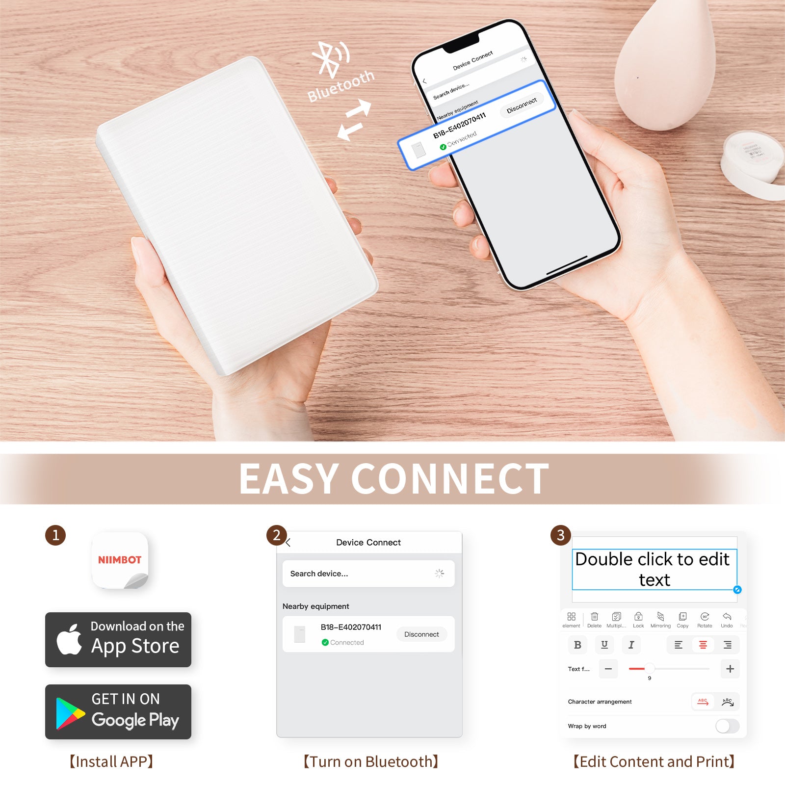 LIGHTWISH B18 Wireless Thermal Transfer Label Printer