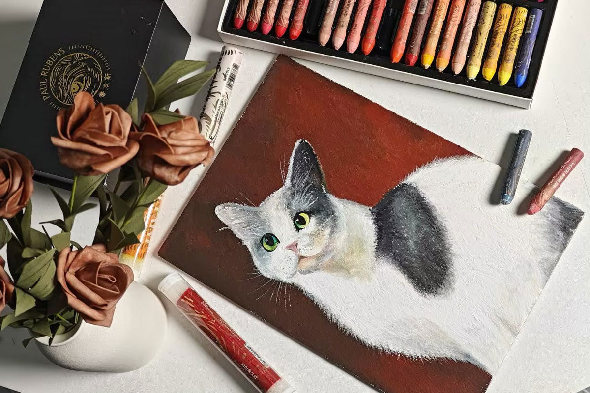 How to Draw a Cat with Oil Pastel Step by Step?