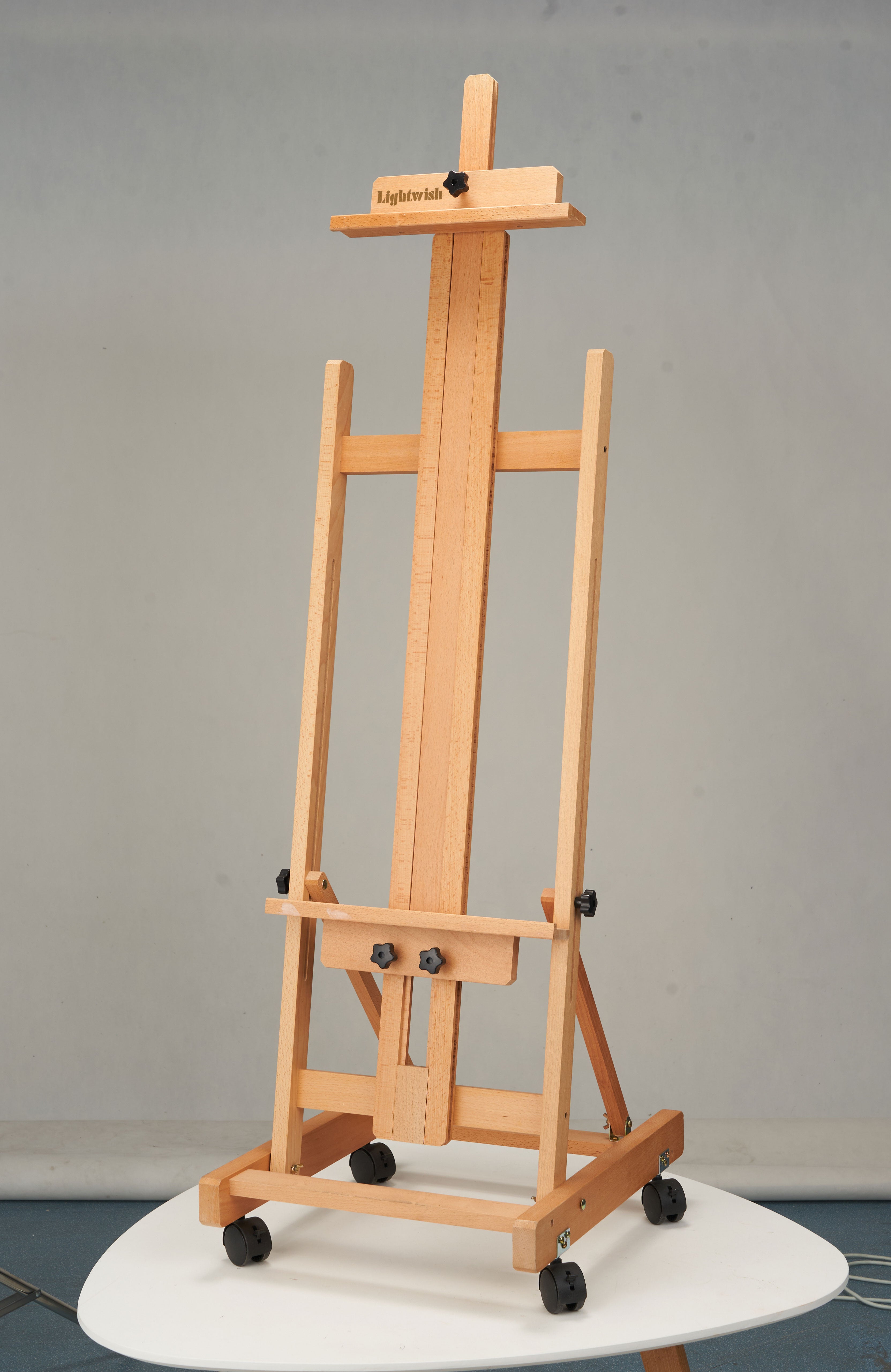 Lightwish H Frame Easel, Hold Canvas up to 70" with 4 Universal Wheels, Beech Wooden Easel for Painting, Adjustable Artist Easels for Painting