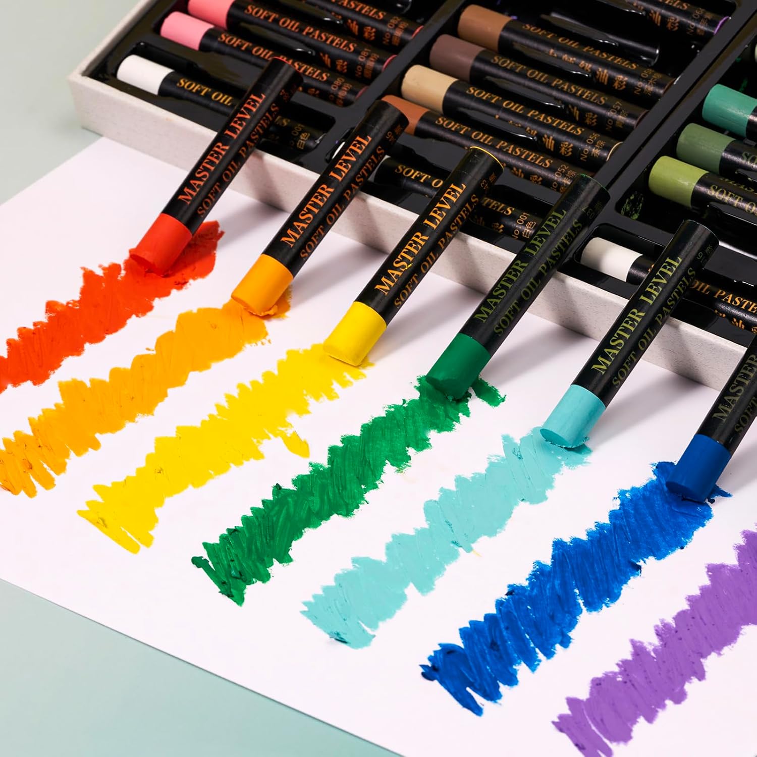 Pastels à l'huile professionnels Lightwish, 48 couleurs vives plus 4 blancs, lot de 52