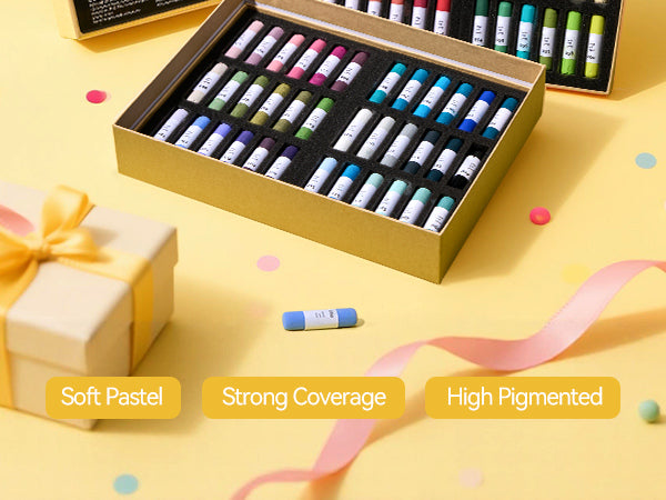LIGHTWISH 72-Color Professional Soft Pastels Set for Artists, Beginners & Adults - Non-Toxic, Vibrant Drawing Pastel Sticks for Art Sketching & Shading