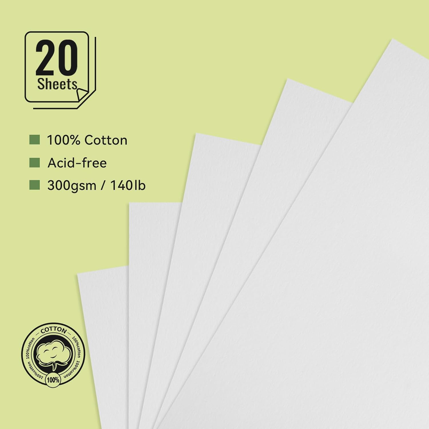 Lightwish Watercolor Sketchbook,100% Cotton Acid Free Watercolor Journal,300gsm/140lb Hot Press Watercolor Paper for Artists,Adults,Students,2