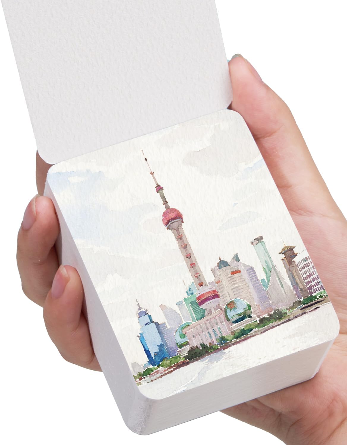 LIGHTWISH Mini Watercolor Sketchbook 60 Sheets 2.6 x 3.3 inch 100% Cotton Cold Press 300gsm/140lb,Mini Travel Small Watercolor Book Square Painting Notebook Tearable Art Paper Sketchbook