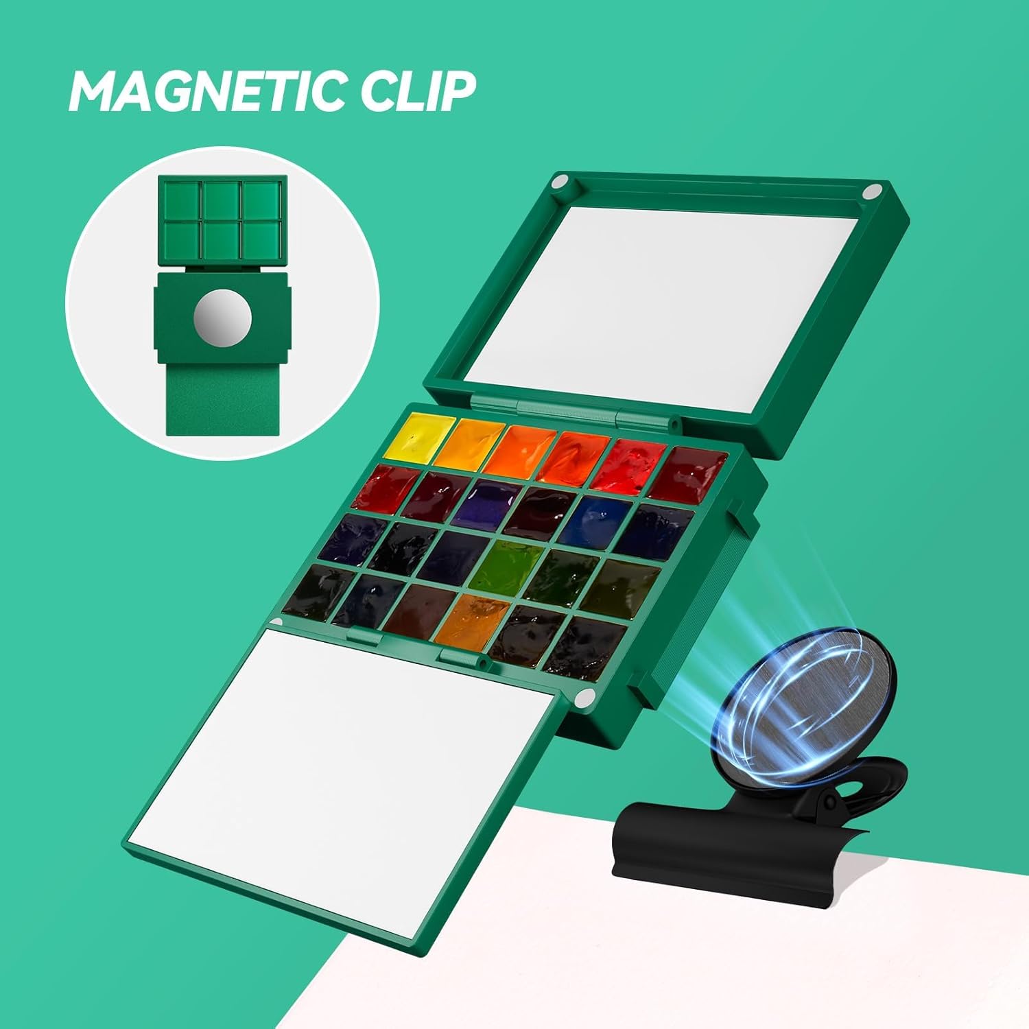 24-Color Travel Watercolor Kit with Journal