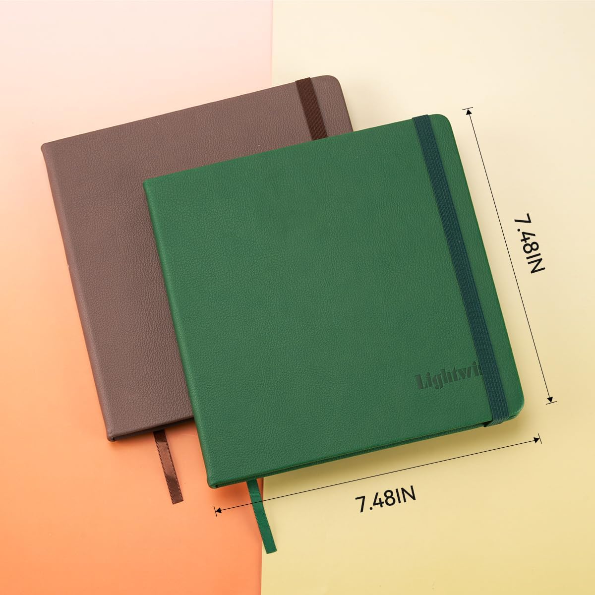 Lightwish Square Watercolor Journal, 100% Cotton Hot Press Watercolor Paper Sketchbook 7.48” x 7.48”, 20 Sheets (140lb/300gsm), Acid-Free for Watercolors, Gouache, Acrylics