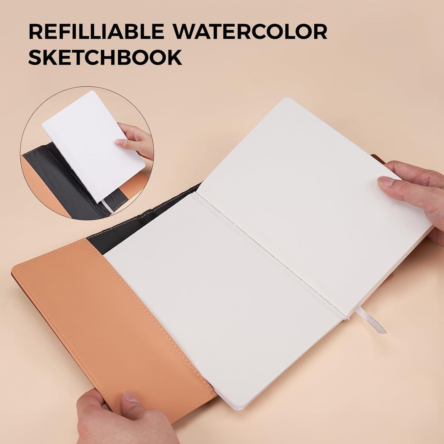 Watercolor Sketchbook,8.2 x 5.5 inch,20 Sheets Cold Press 100% Cotton 300 GSM 140lb,A5 Watercolor Paper for Art Painting, Drawing, Mixed Media