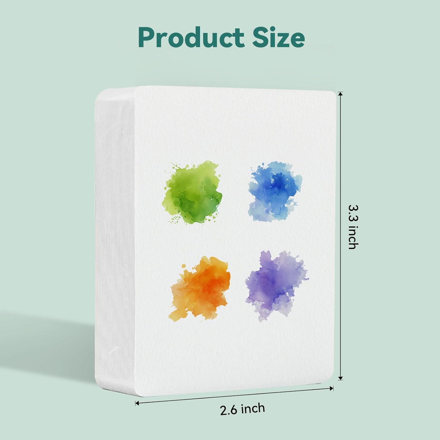 LIGHTWISH Mini Watercolor Sketchbook 60 Sheets 2.6 x 3.3 inch 100% Cotton Cold Press 300gsm/140lb,Mini Travel Small Watercolor Book Square Painting Notebook Tearable Art Paper Sketchbook