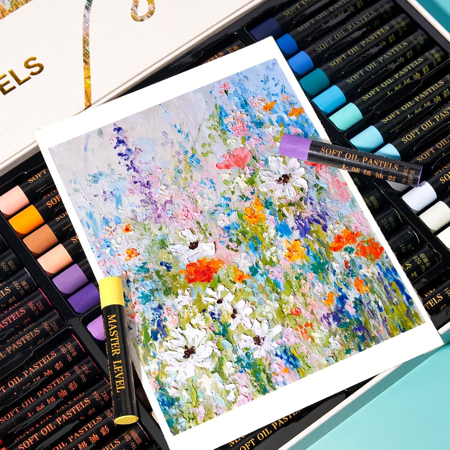 Pastels à l'huile professionnels Lightwish, 48 couleurs vives plus 4 blancs, lot de 52