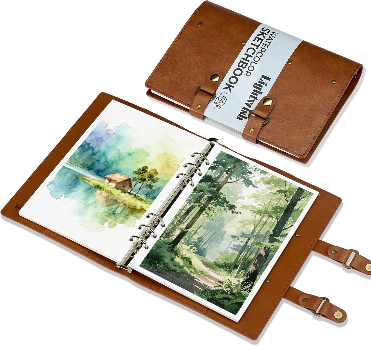 Lightwish Watercolor Sketchbook,100% Cotton Acid Free Watercolor Journal,300gsm/140lb Cold Press Watercolor Paper for Artists,Adults,Students,20 Sheets,5.8 * 8.2 Inches Paper