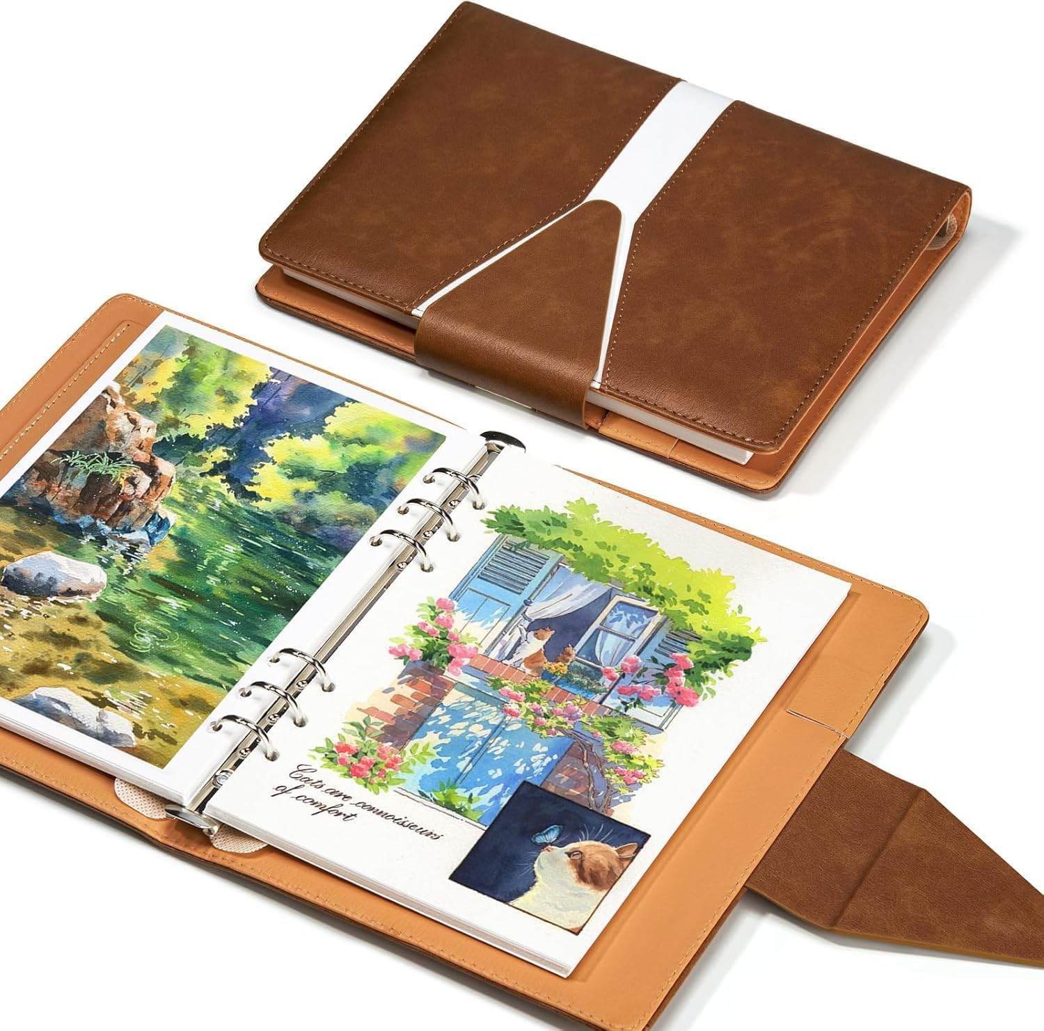 Lightwish Watercolor Sketchbook,100% Cotton Acid Free Watercolor Journal,300gsm/140lb Cold Press Watercolor Paper for Artists,Adults,Students,20 Sheets,Paper 5.8 * 8.2 Inches(A5)