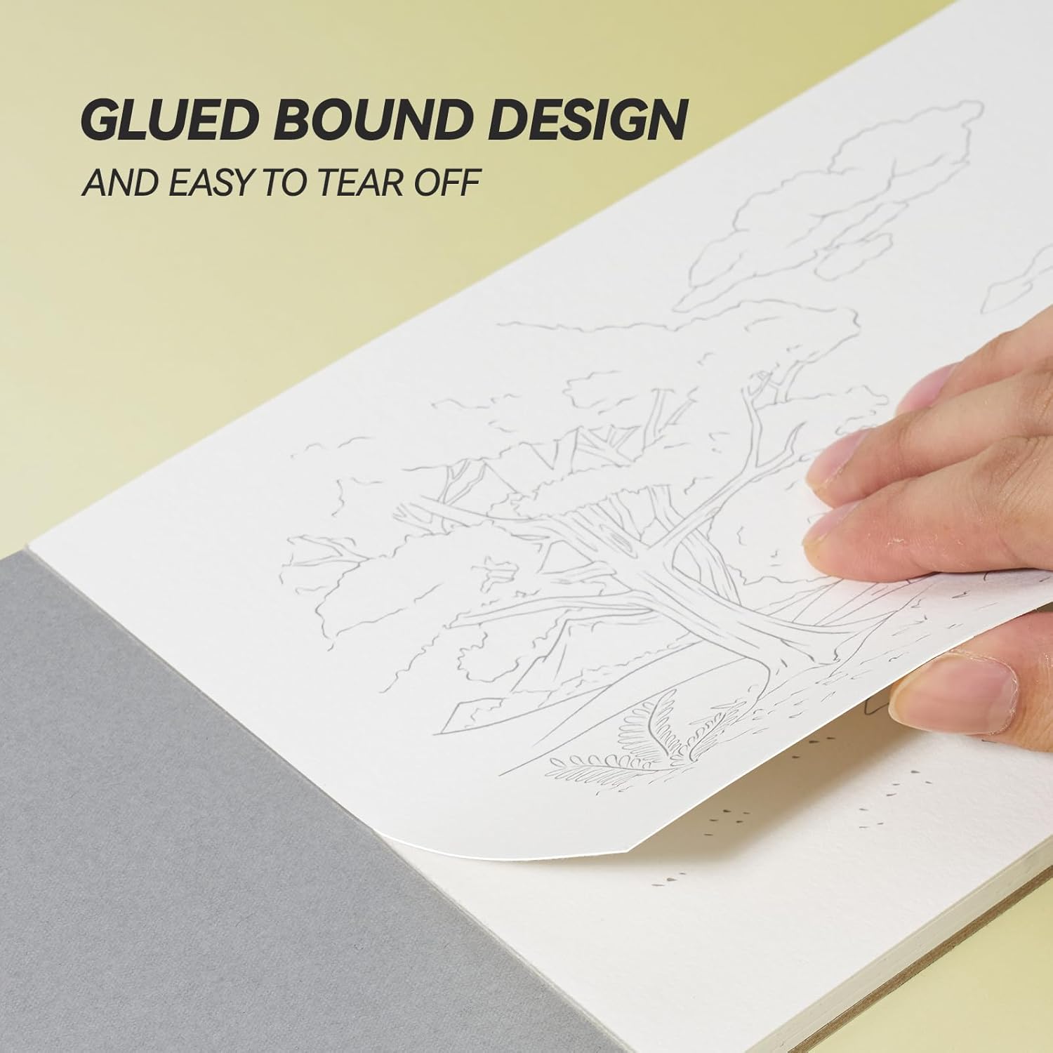 Lightwish Watercolor Coloring Book for Adults & Beginners,100% Cotton 300gsm/140lb Acid-Free Hot Press Paper, 8.3 x 5.6 Inches,15 Sheets,Landscape-Themed