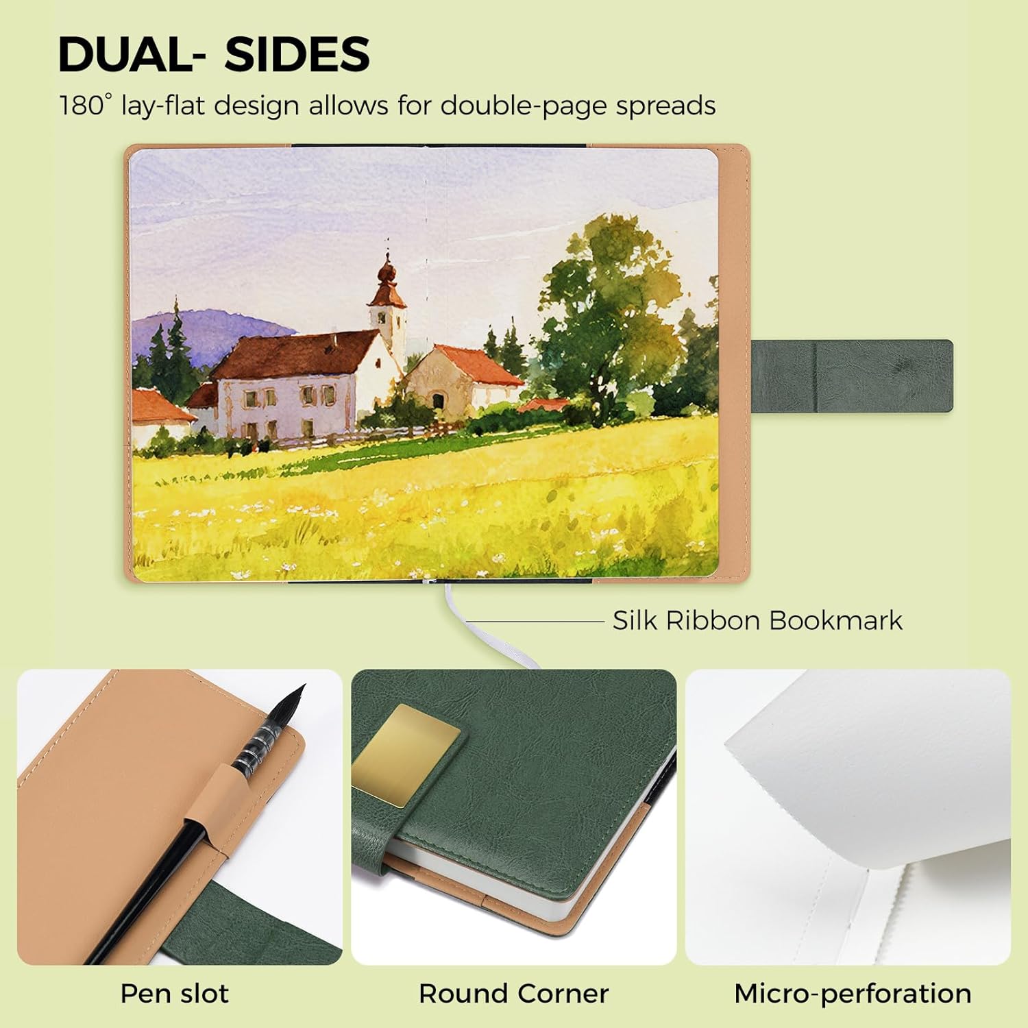 Watercolor Sketchbook,8.2 x 5.5 inch,20 Sheets Hot Press 100% Cotton 300 GSM 140lb,A5 Watercolor Paper for Art Painting, Drawing, Mixed Media