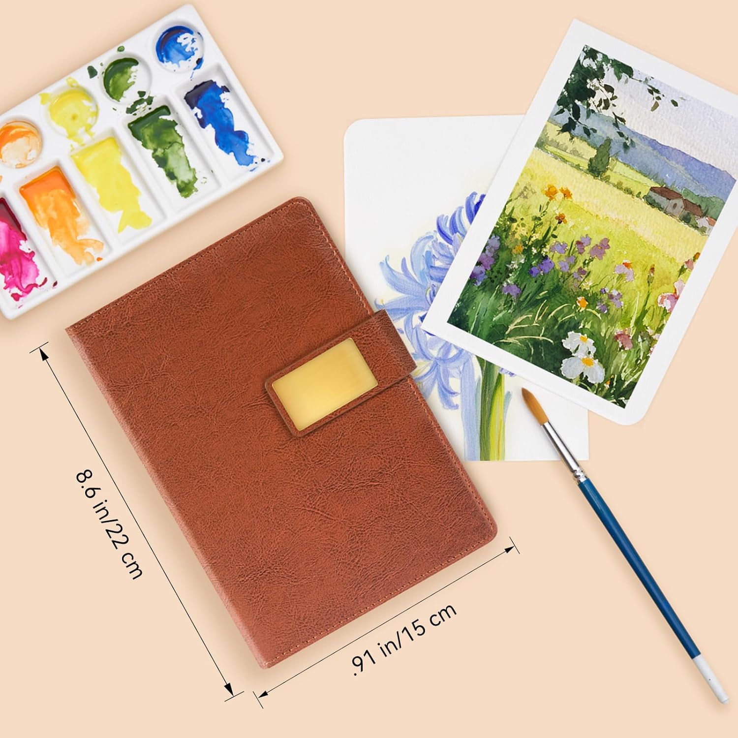 Watercolor Sketchbook,8.2 x 5.5 inch,20 Sheets Cold Press 100% Cotton 300 GSM 140lb,A5 Watercolor Paper for Art Painting, Drawing, Mixed Media