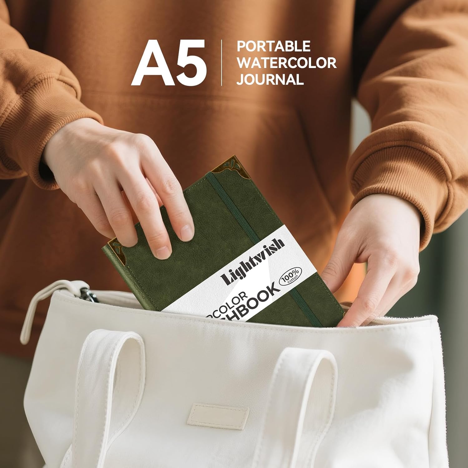 Lightwish Watercolor Sketchbook,100% Cotton Acid Free Watercolor Journal,300gsm/140lb Hot Press Watercolor Paper for Artists,Adults,Students,2