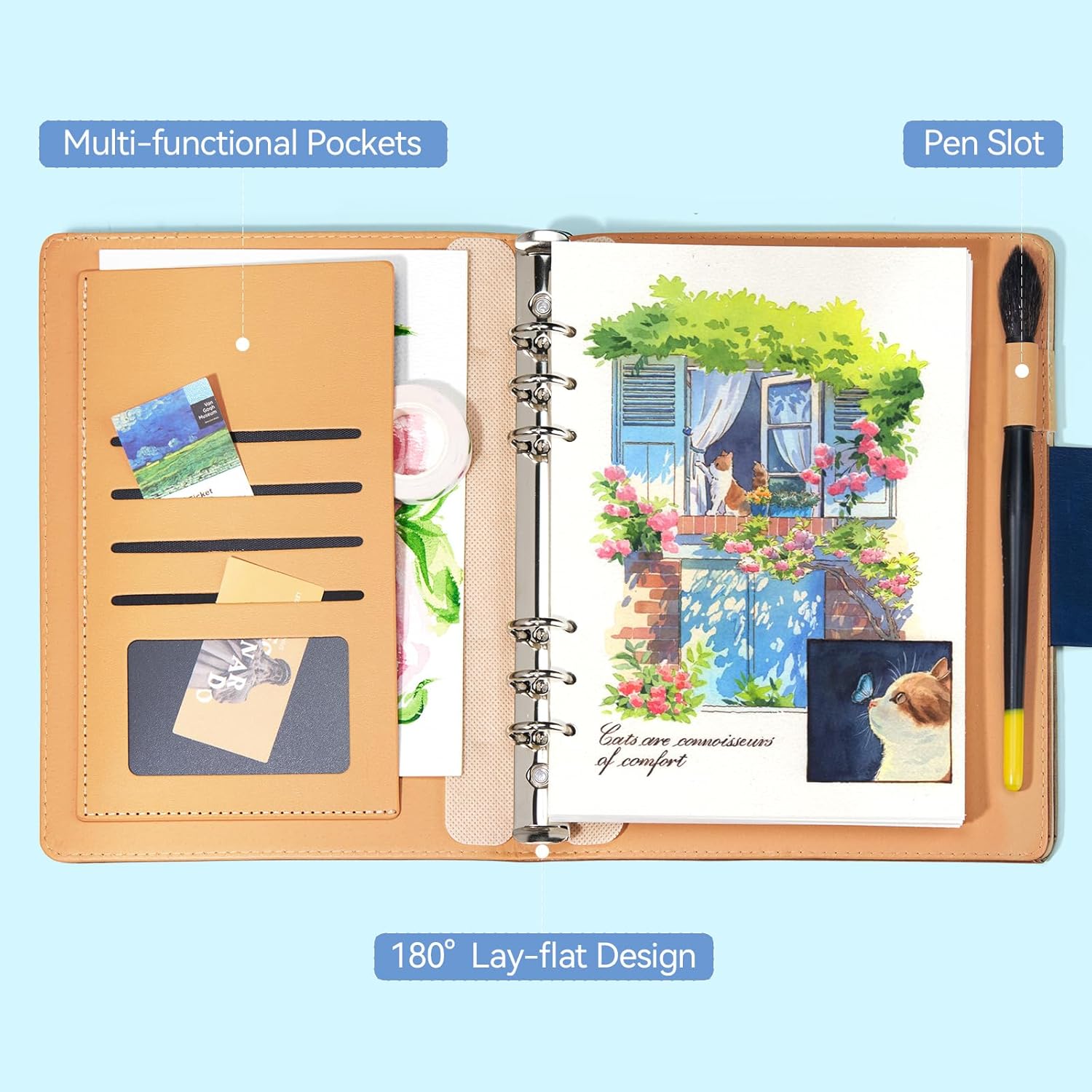 Lightwish Watercolor Sketchbook,100% Cotton Acid Free Watercolor Journal,300gsm/140lb Hot Press Watercolor Paper for Artists,Adults,Students,20 Sheets,Paper 5.8 * 8.2 Inches(A5)