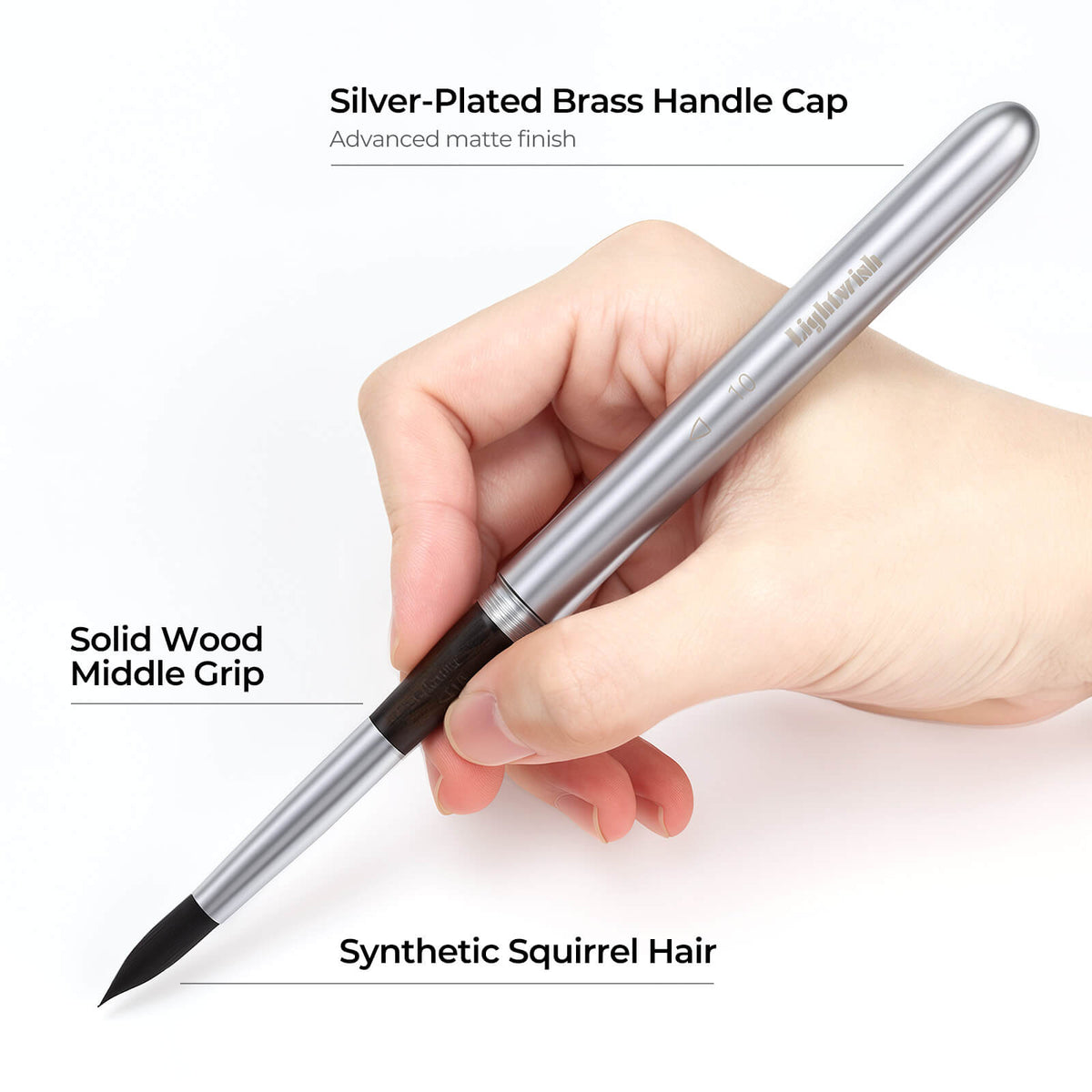 Lightwish Travel Watercolor Brushes, 5 Pcs Synthetic Squirrel Hair Brushes