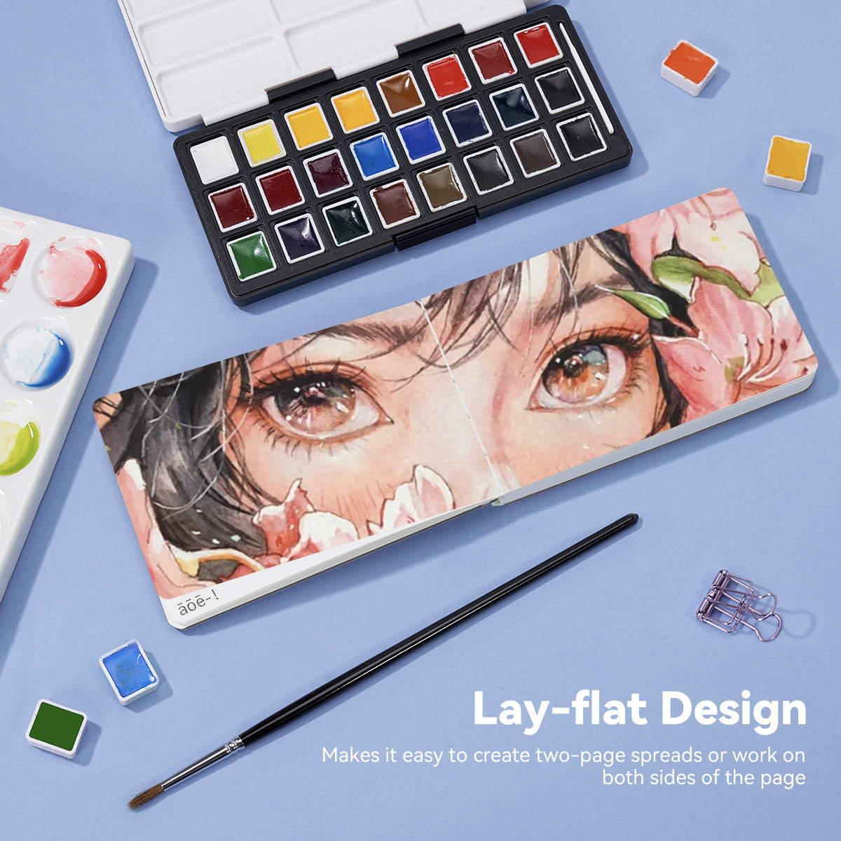 POTENTATE Zunjue Zunjue Watercolor Paper Watercolor Handbook 64K Fine Grain White Color Book 24 Sheets