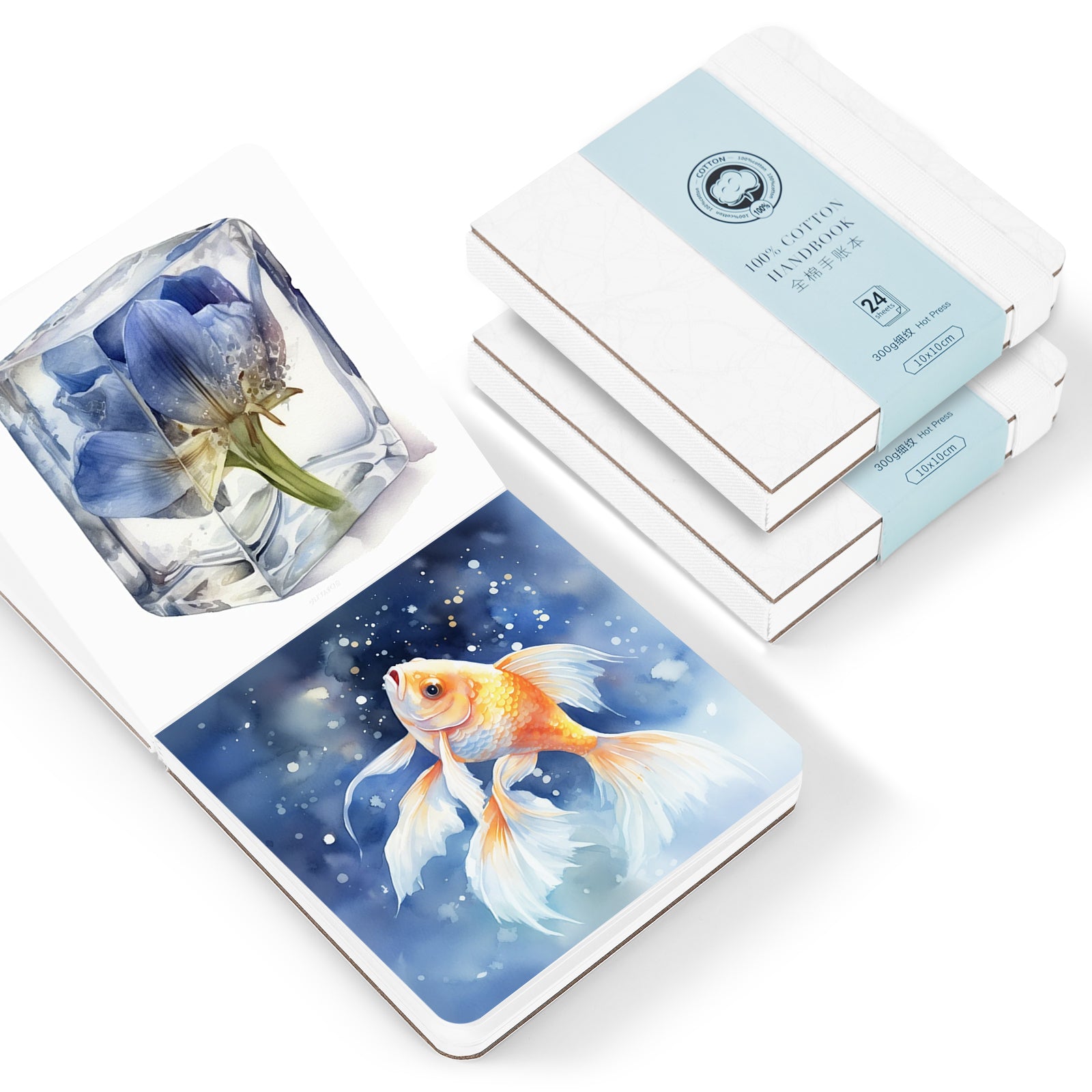 POTENTATE Zunjue Zunjue watercolor paper watercolor notebook 10*10 fine grain white book 24 sheets * 2